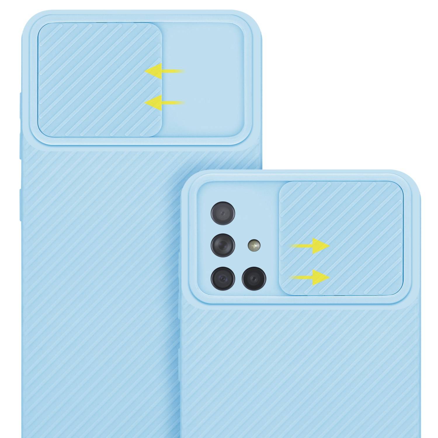 Cadorabo Hülle für Samsung Galaxy A71 4G Schutz Hülle in Blau Handyhülle TPU Etui Case Cover Kameraschutz