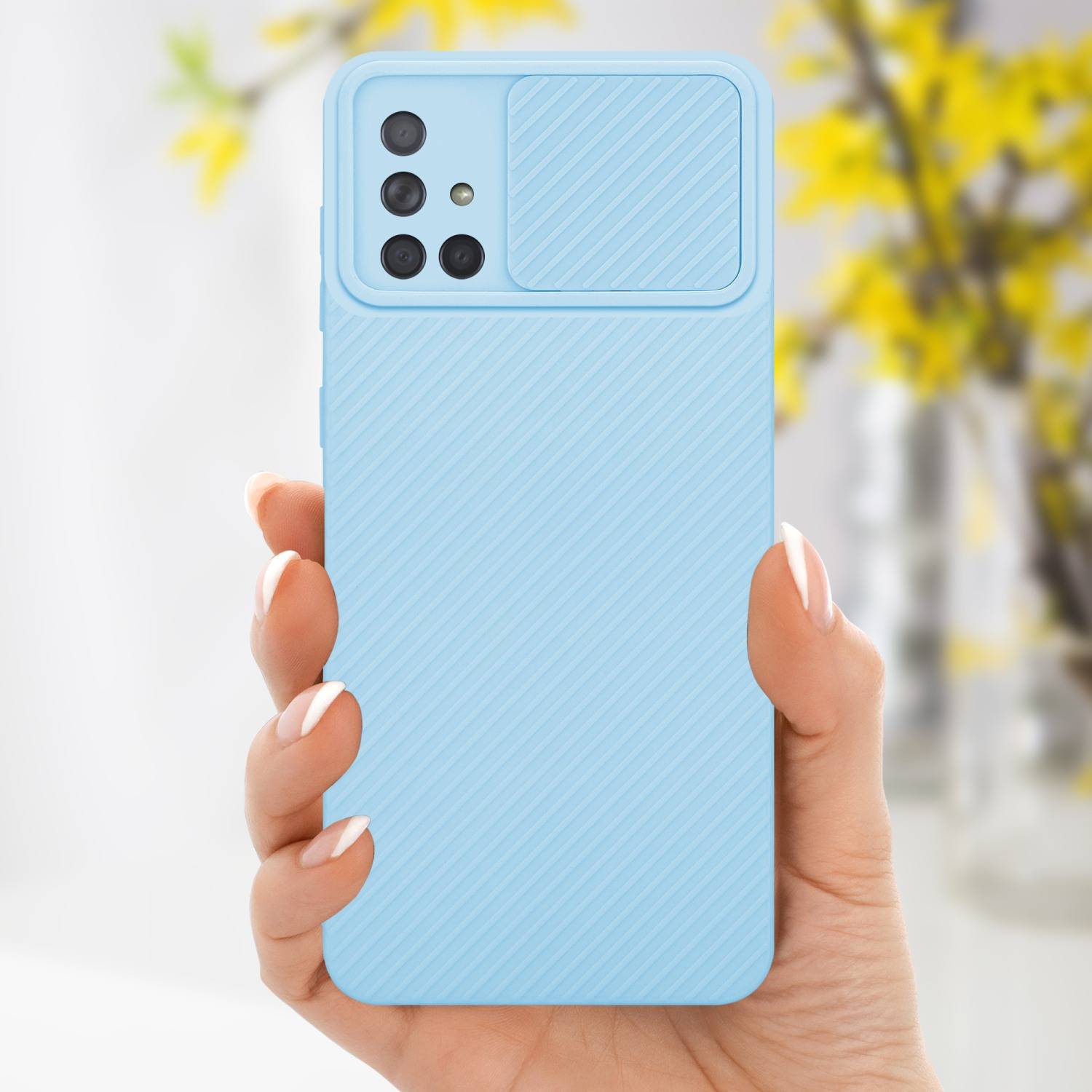 Cadorabo Hülle für Samsung Galaxy A71 4G Schutz Hülle in Blau Handyhülle TPU Etui Case Cover Kameraschutz