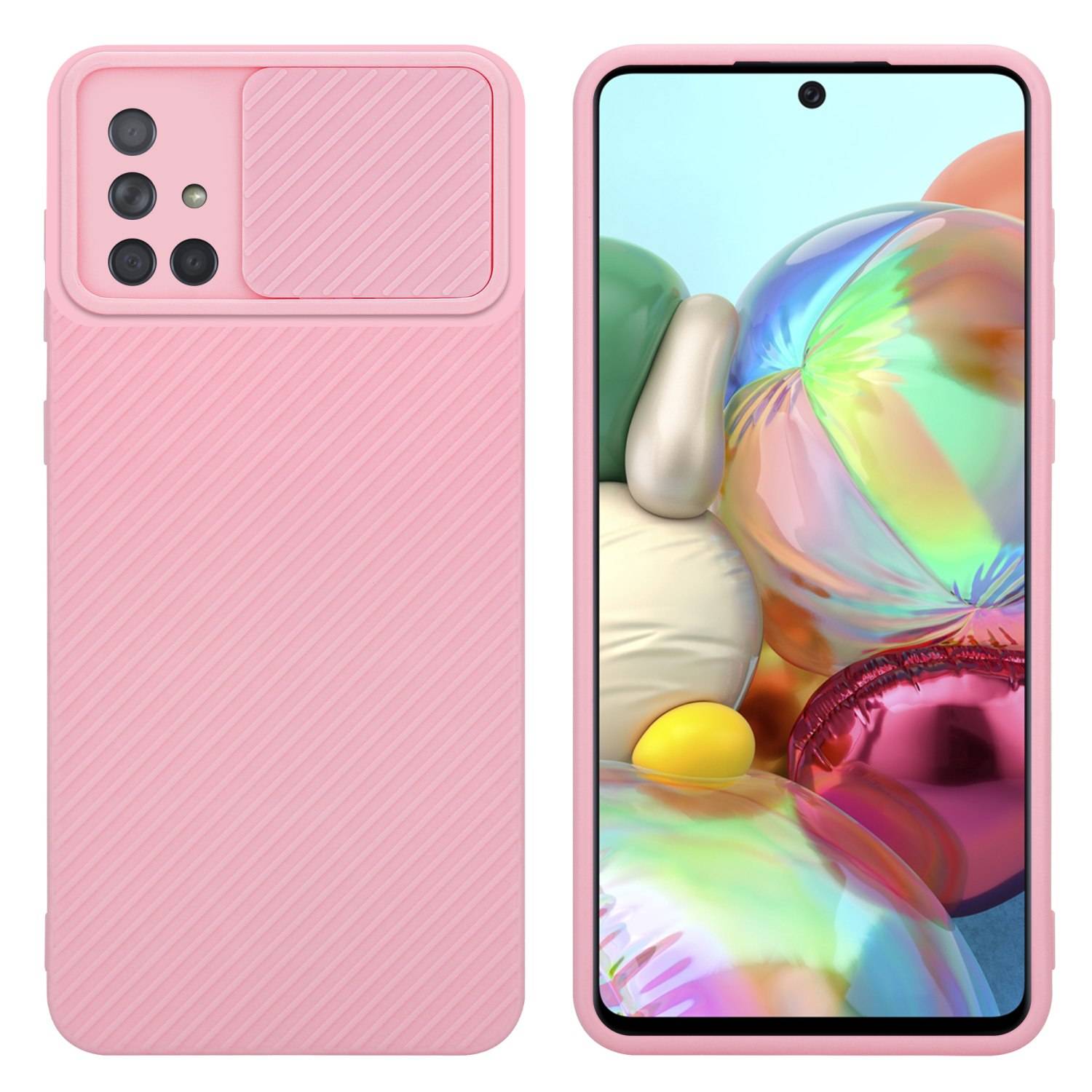 Cadorabo Hülle für Samsung Galaxy A71 4G Schutz Hülle in Rosa Handyhülle TPU Etui Case Cover Kameraschutz