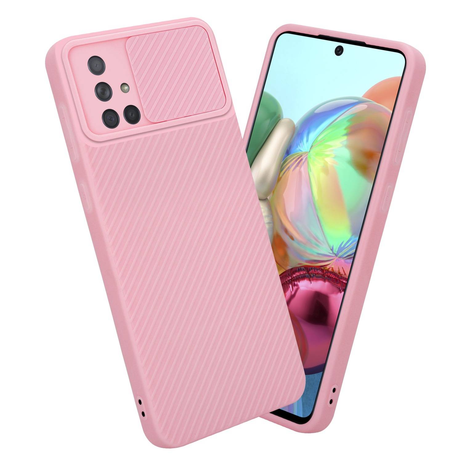 Cadorabo Hülle für Samsung Galaxy A71 4G Schutz Hülle in Rosa Handyhülle TPU Etui Case Cover Kameraschutz