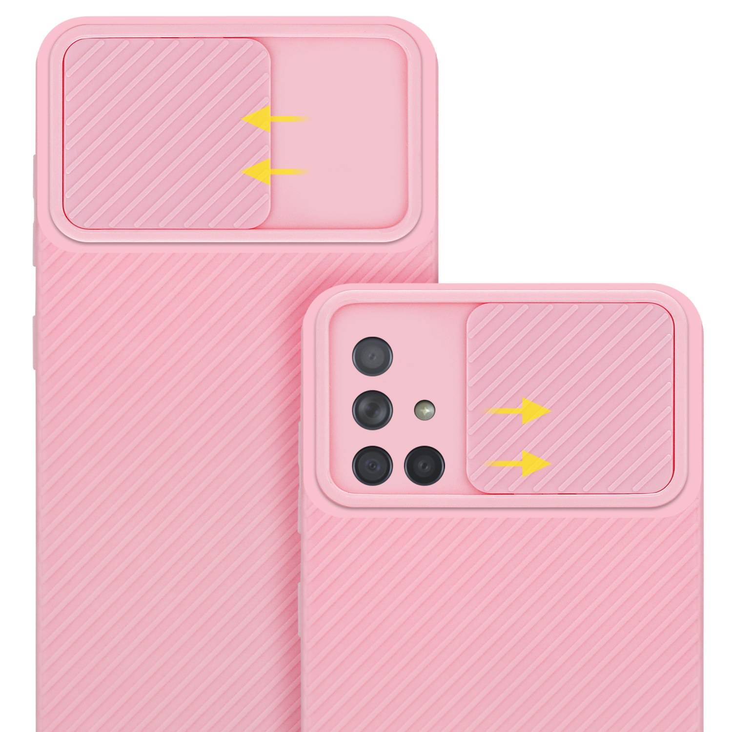 Cadorabo Hülle für Samsung Galaxy A71 4G Schutz Hülle in Rosa Handyhülle TPU Etui Case Cover Kameraschutz