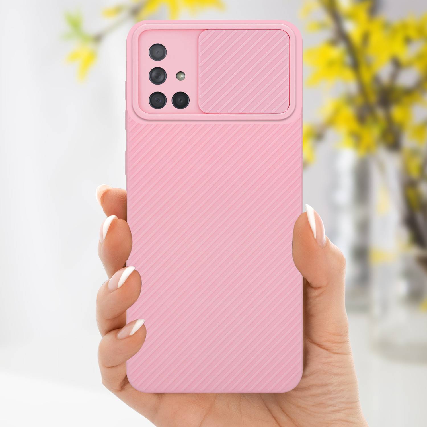 Cadorabo Hülle für Samsung Galaxy A71 4G Schutz Hülle in Rosa Handyhülle TPU Etui Case Cover Kameraschutz