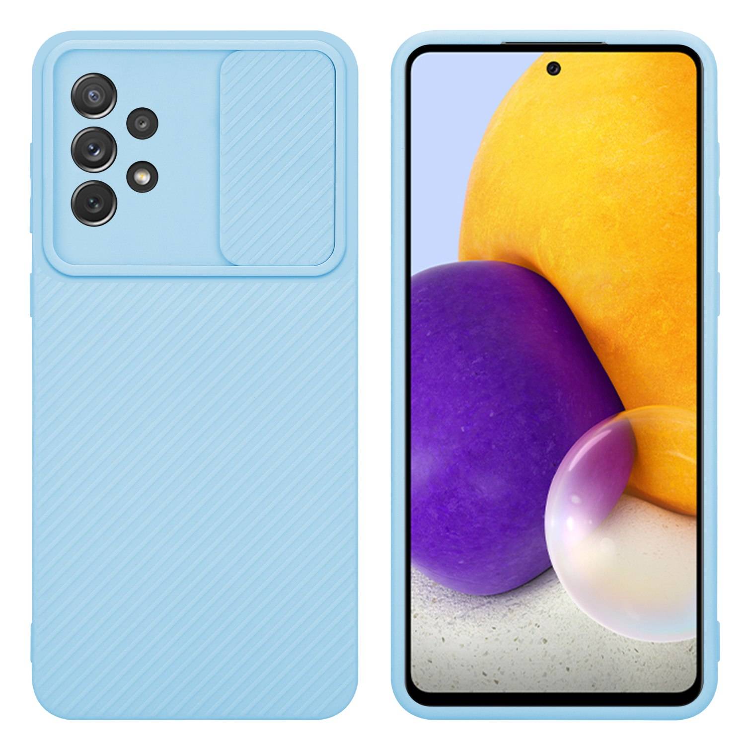 Cadorabo Hülle für Samsung Galaxy A72 4G / 5G Schutz Hülle in Blau Handyhülle TPU Etui Case Cover Kameraschutz