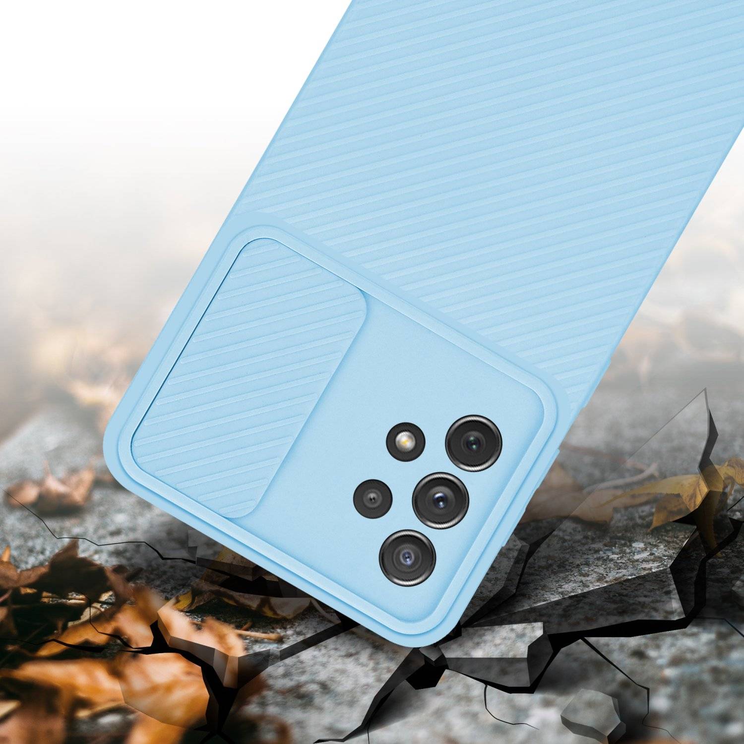 Cadorabo Hülle für Samsung Galaxy A72 4G / 5G Schutz Hülle in Blau Handyhülle TPU Etui Case Cover Kameraschutz