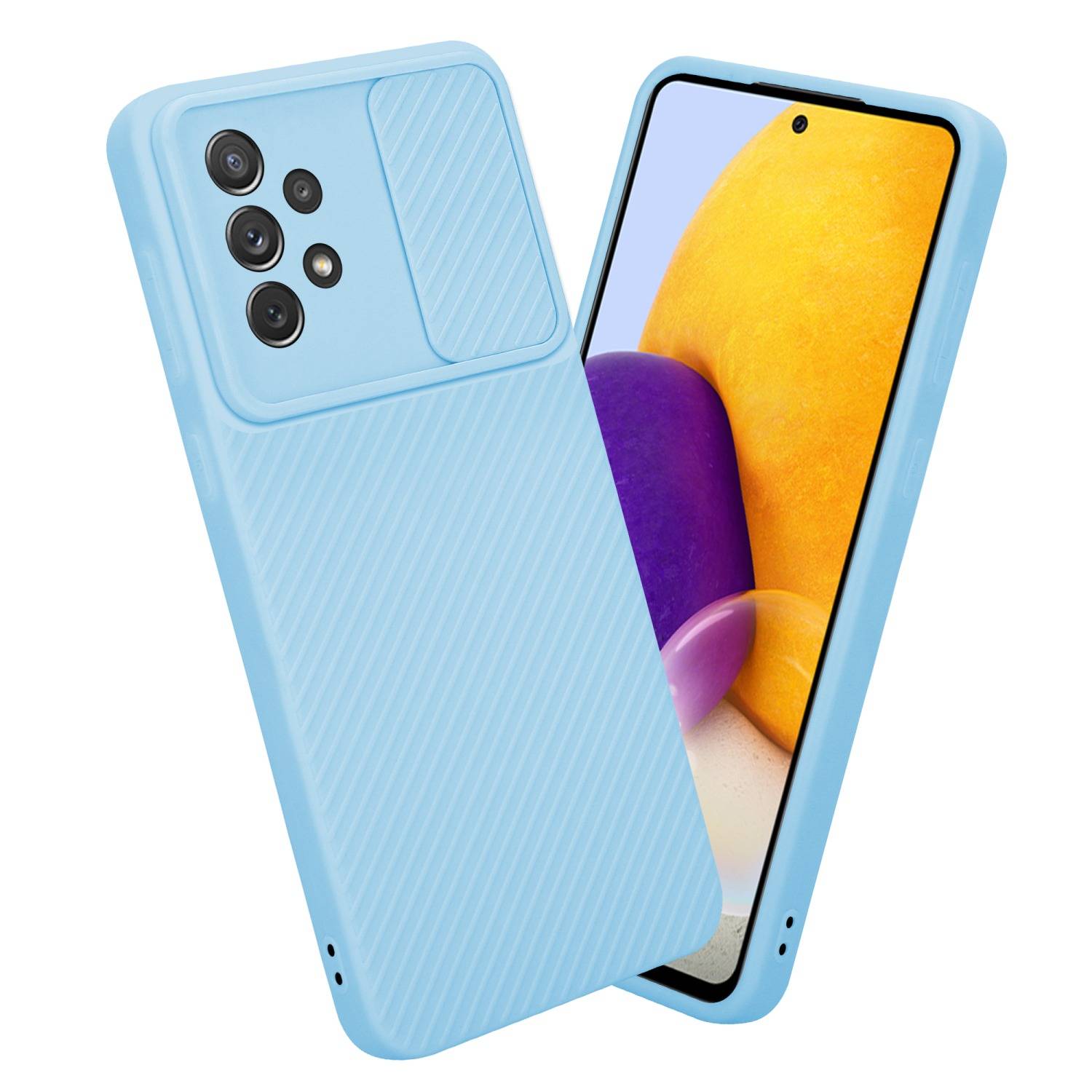 Cadorabo Hülle für Samsung Galaxy A72 4G / 5G Schutz Hülle in Blau Handyhülle TPU Etui Case Cover Kameraschutz