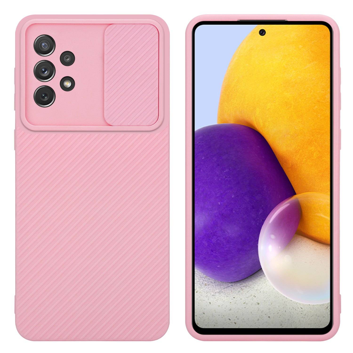 Cadorabo Hülle für Samsung Galaxy A72 4G / 5G Schutz Hülle in Rosa Handyhülle TPU Etui Case Cover Kameraschutz