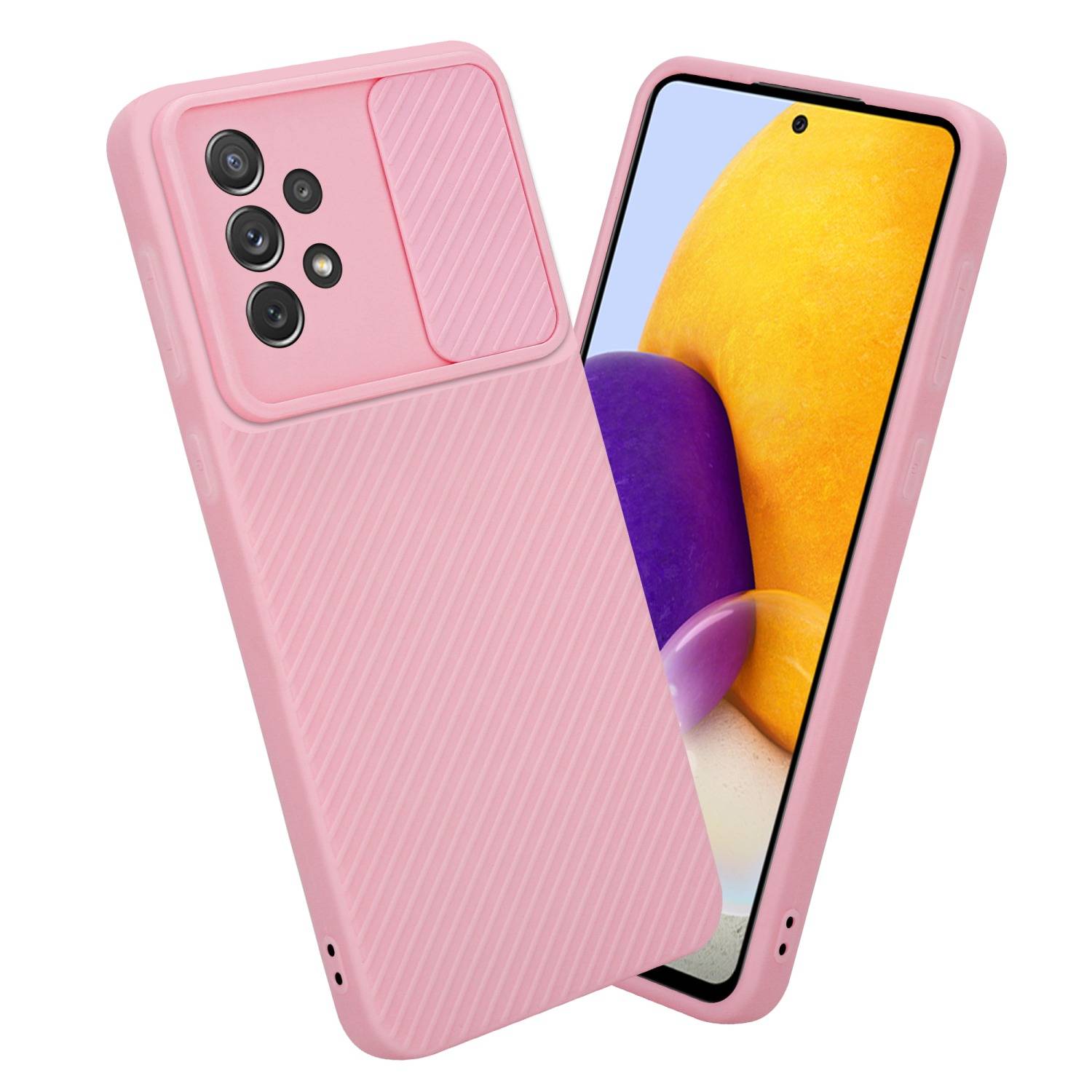 Cadorabo Hülle für Samsung Galaxy A72 4G / 5G Schutz Hülle in Rosa Handyhülle TPU Etui Case Cover Kameraschutz