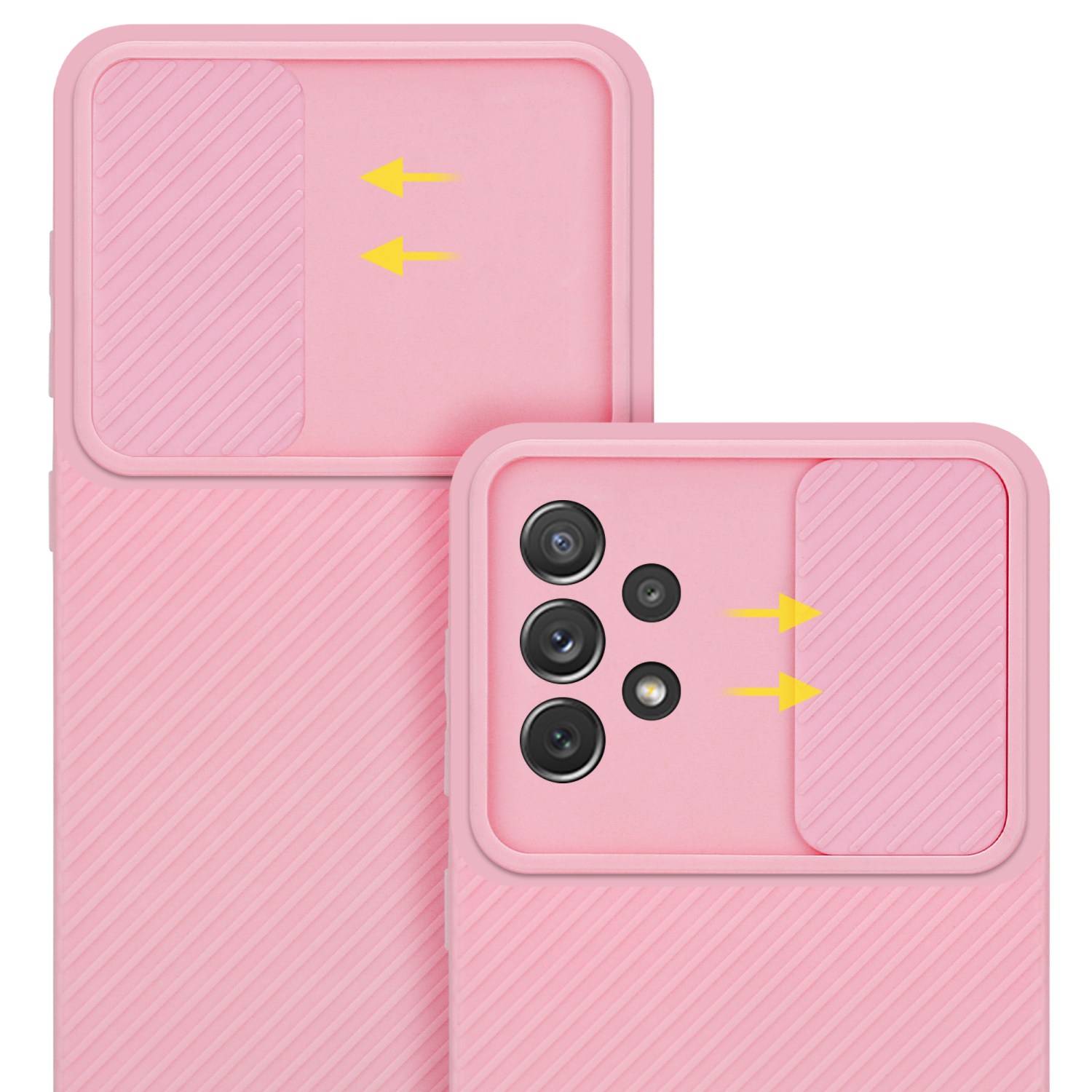 Cadorabo Hülle für Samsung Galaxy A72 4G / 5G Schutz Hülle in Rosa Handyhülle TPU Etui Case Cover Kameraschutz
