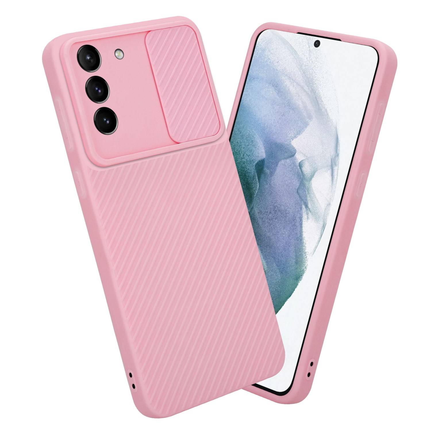 Cadorabo Hülle für Samsung Galaxy S21 PLUS Schutz Hülle in Rosa Handyhülle TPU Etui Case Cover Kameraschutz
