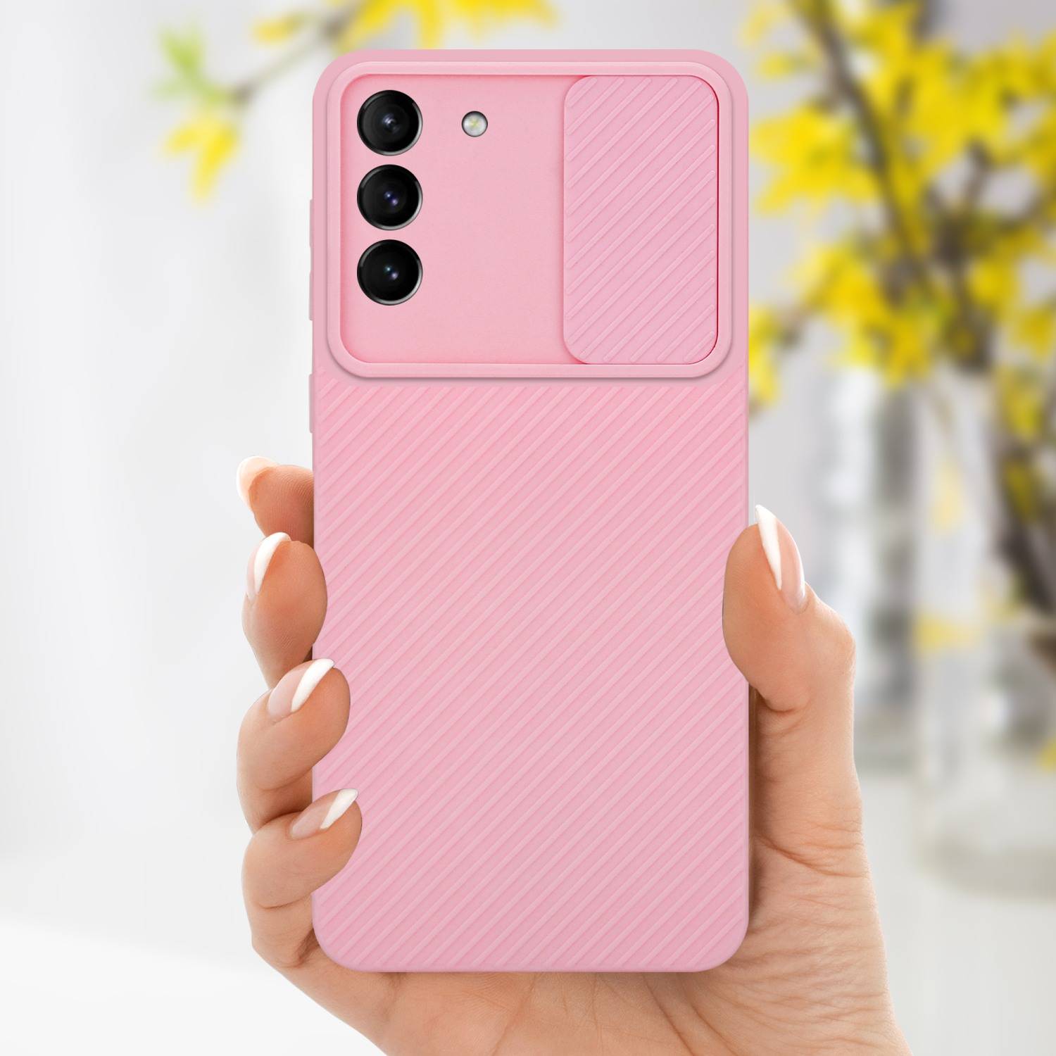 Cadorabo Hülle für Samsung Galaxy S21 PLUS Schutz Hülle in Rosa Handyhülle TPU Etui Case Cover Kameraschutz