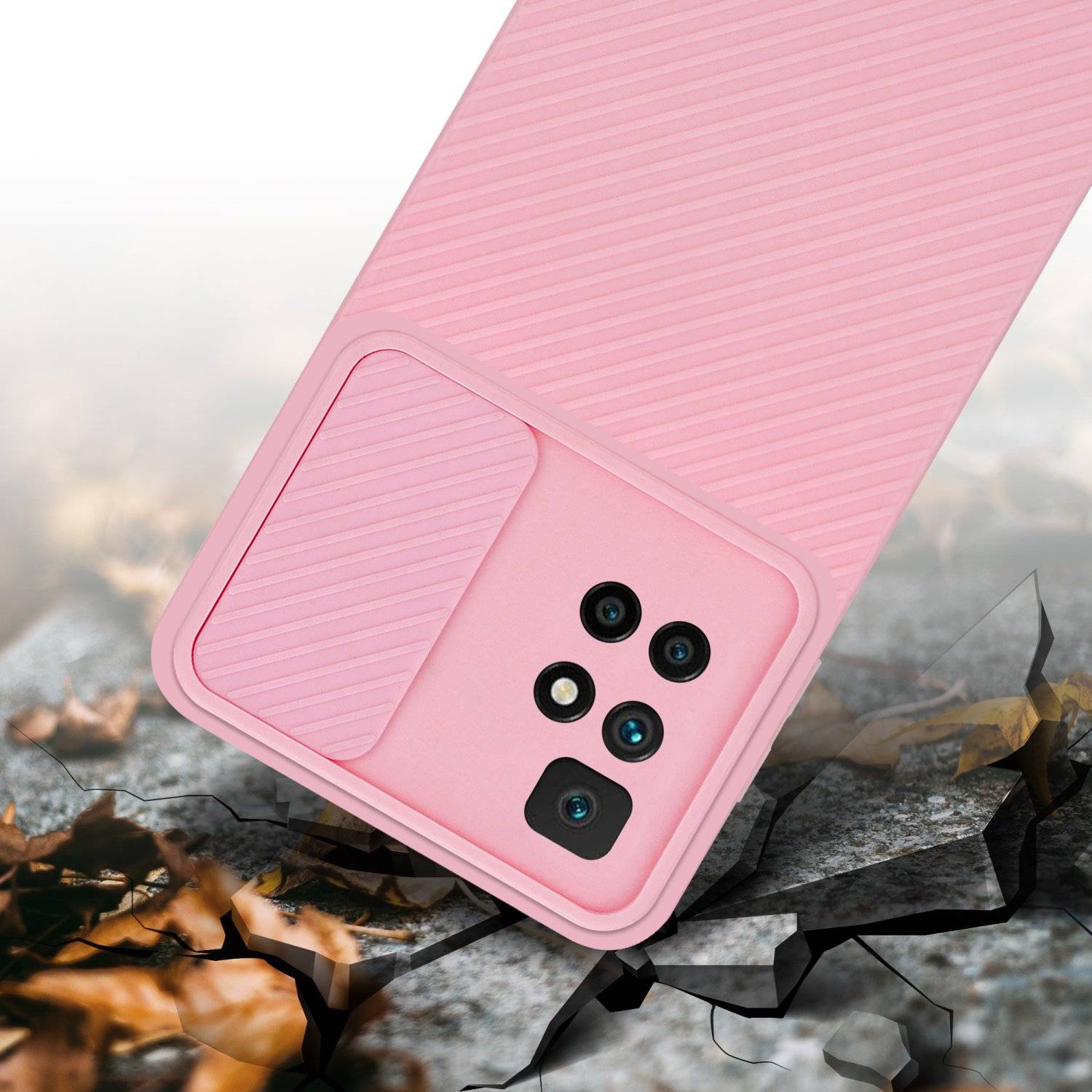 Cadorabo Hülle für Xiaomi RedMi 10 Schutz Hülle in Rosa Handyhülle TPU Etui Case Cover Kameraschutz