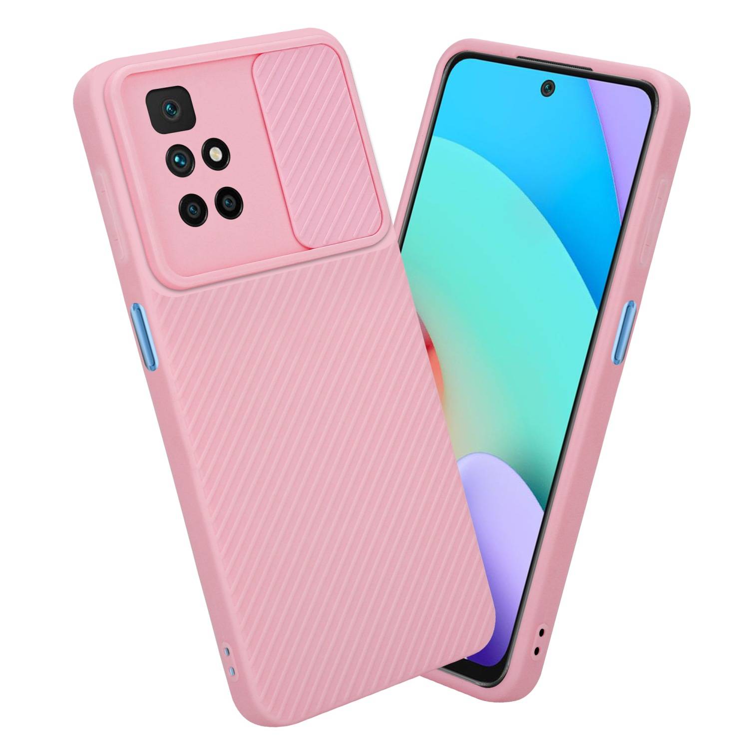 Cadorabo Hülle für Xiaomi RedMi 10 Schutz Hülle in Rosa Handyhülle TPU Etui Case Cover Kameraschutz
