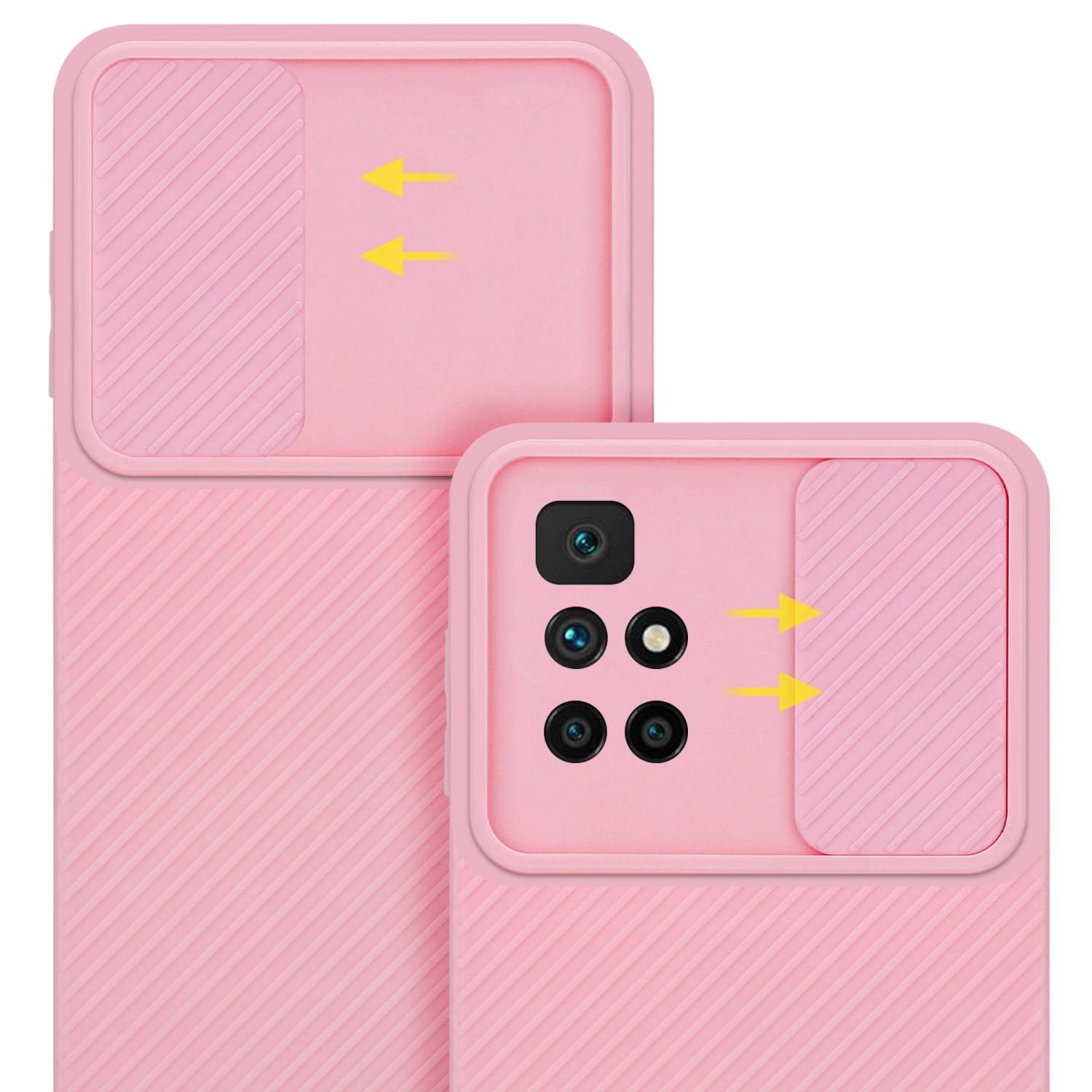 Cadorabo Hülle für Xiaomi RedMi 10 Schutz Hülle in Rosa Handyhülle TPU Etui Case Cover Kameraschutz