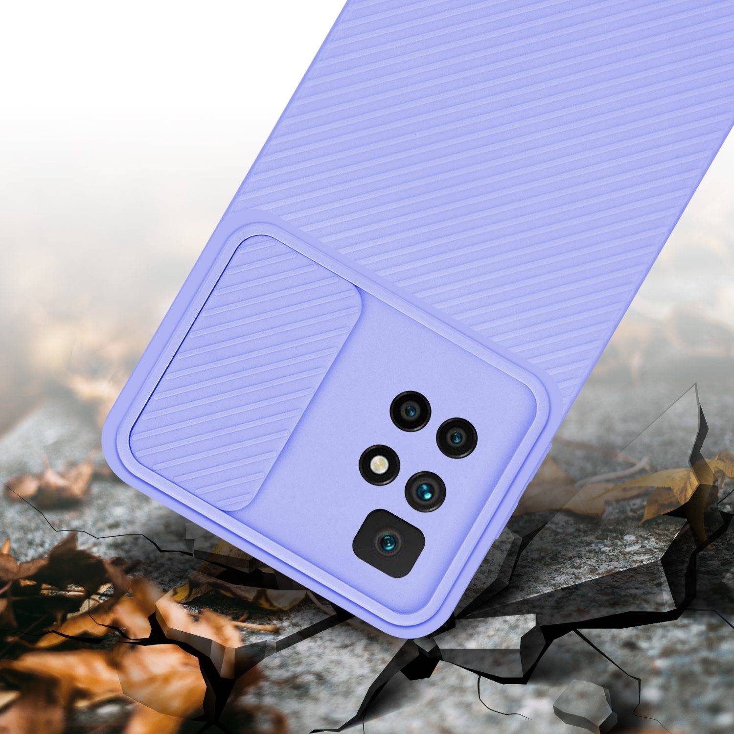Cadorabo Hülle für Xiaomi RedMi 10 Schutz Hülle in Lila Handyhülle TPU Etui Case Cover Kameraschutz