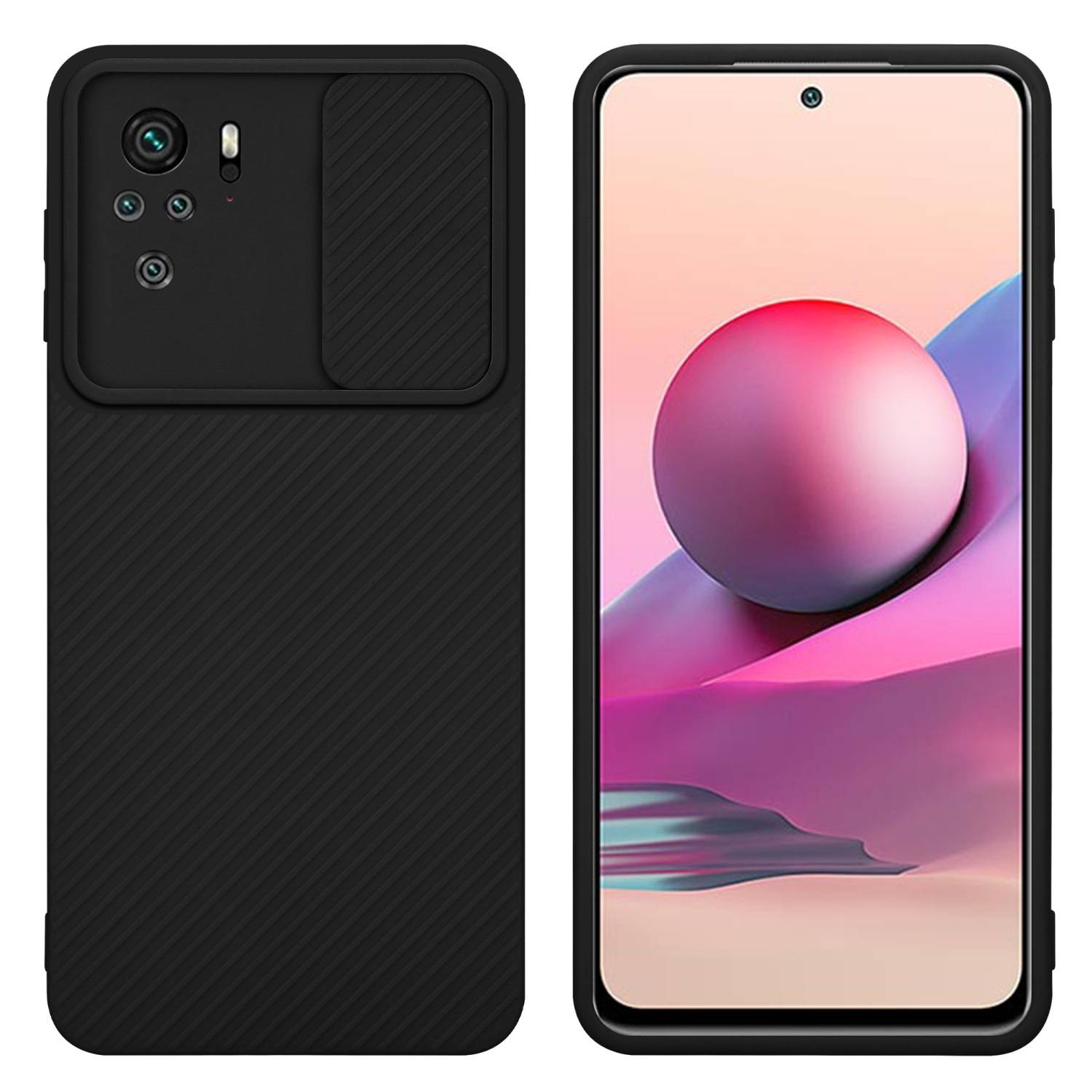 Cadorabo Hülle für Xiaomi RedMi NOTE 10 4G / RedMi NOTE 10S Schutz Hülle in Schwarz Handyhülle TPU Etui Case Cover