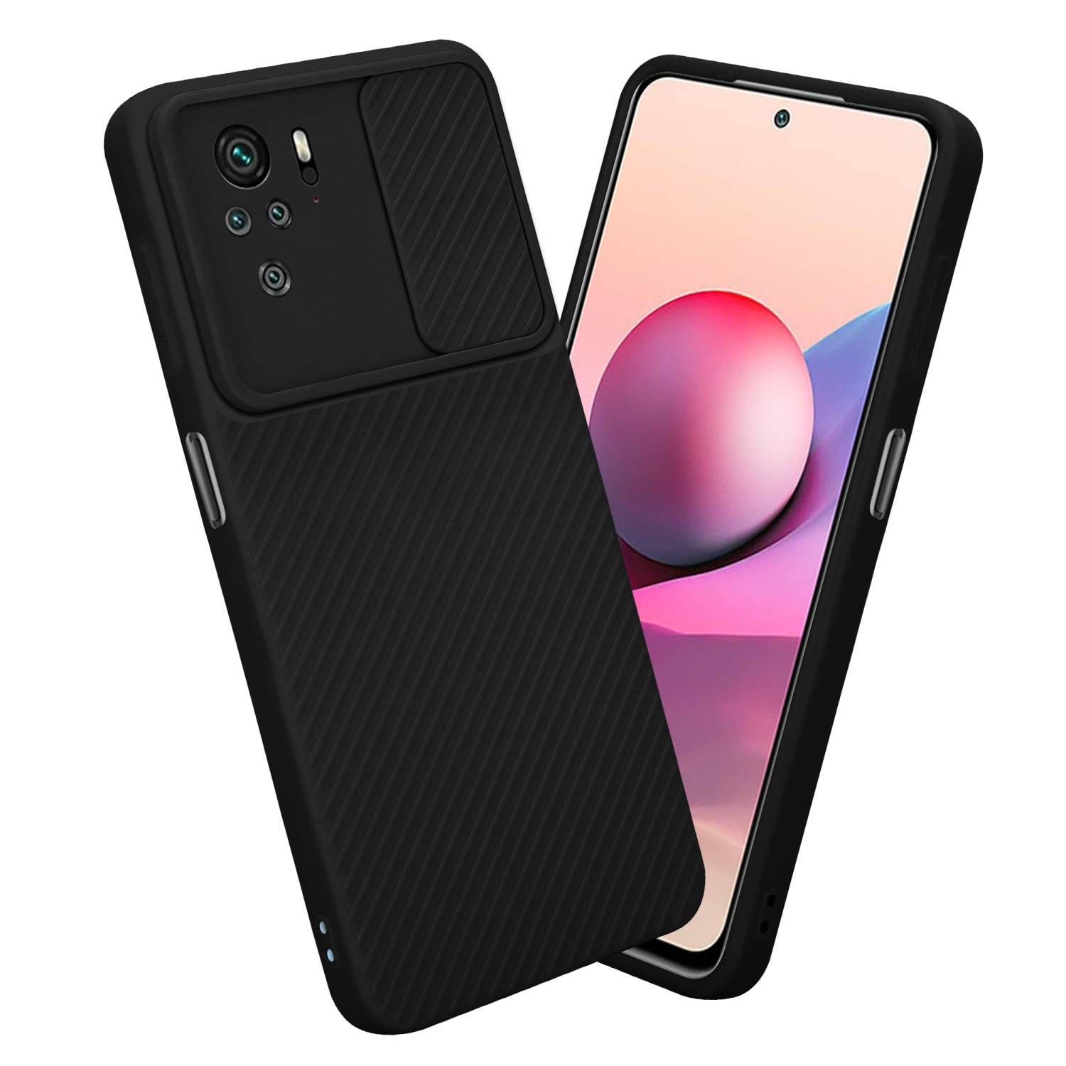 Cadorabo Hülle für Xiaomi RedMi NOTE 10 4G / RedMi NOTE 10S Schutz Hülle in Schwarz Handyhülle TPU Etui Case Cover