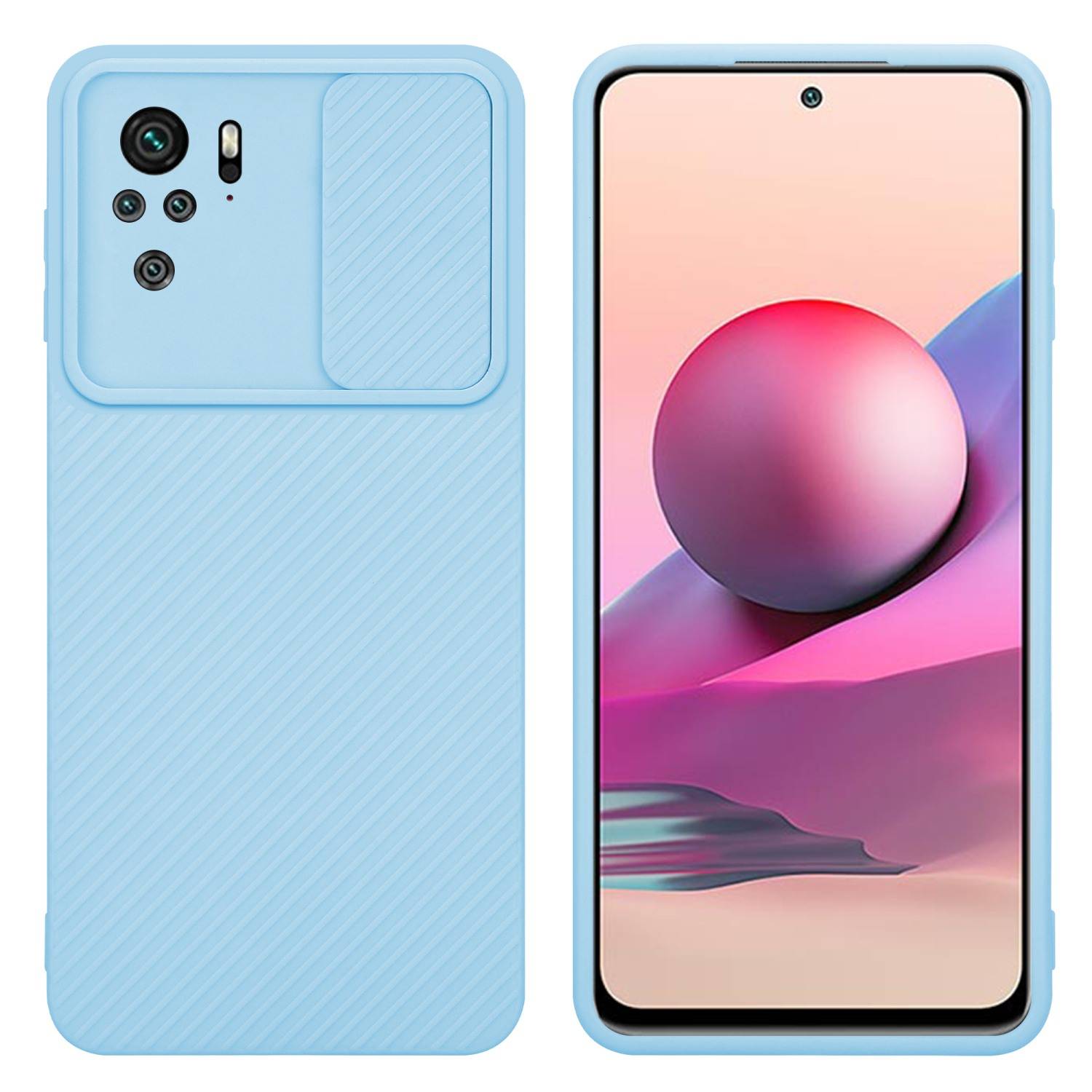 Cadorabo Hülle für Xiaomi RedMi NOTE 10 4G / RedMi NOTE 10S Schutz Hülle in Blau Handyhülle TPU Etui Case Cover