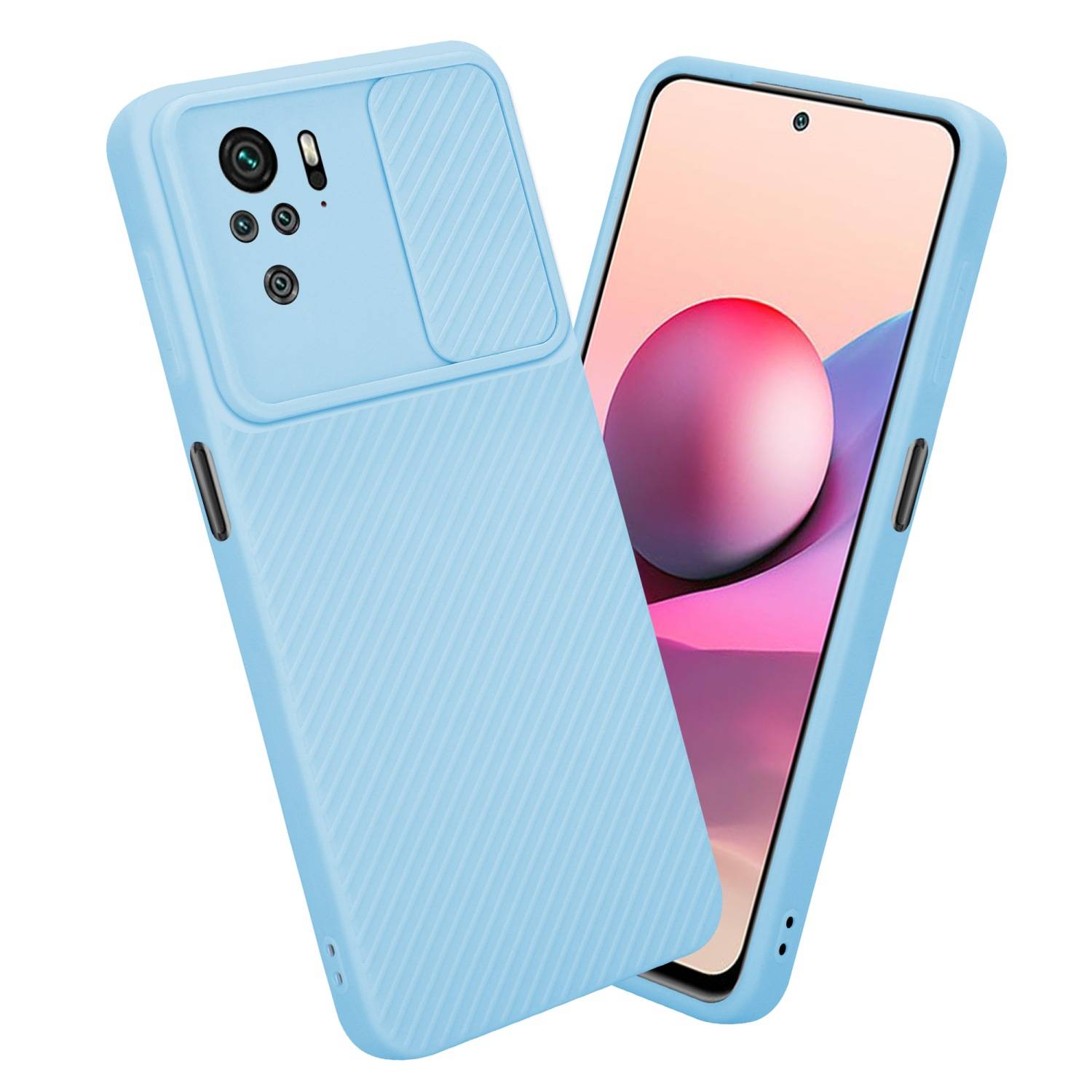 Cadorabo Hülle für Xiaomi RedMi NOTE 10 4G / RedMi NOTE 10S Schutz Hülle in Blau Handyhülle TPU Etui Case Cover