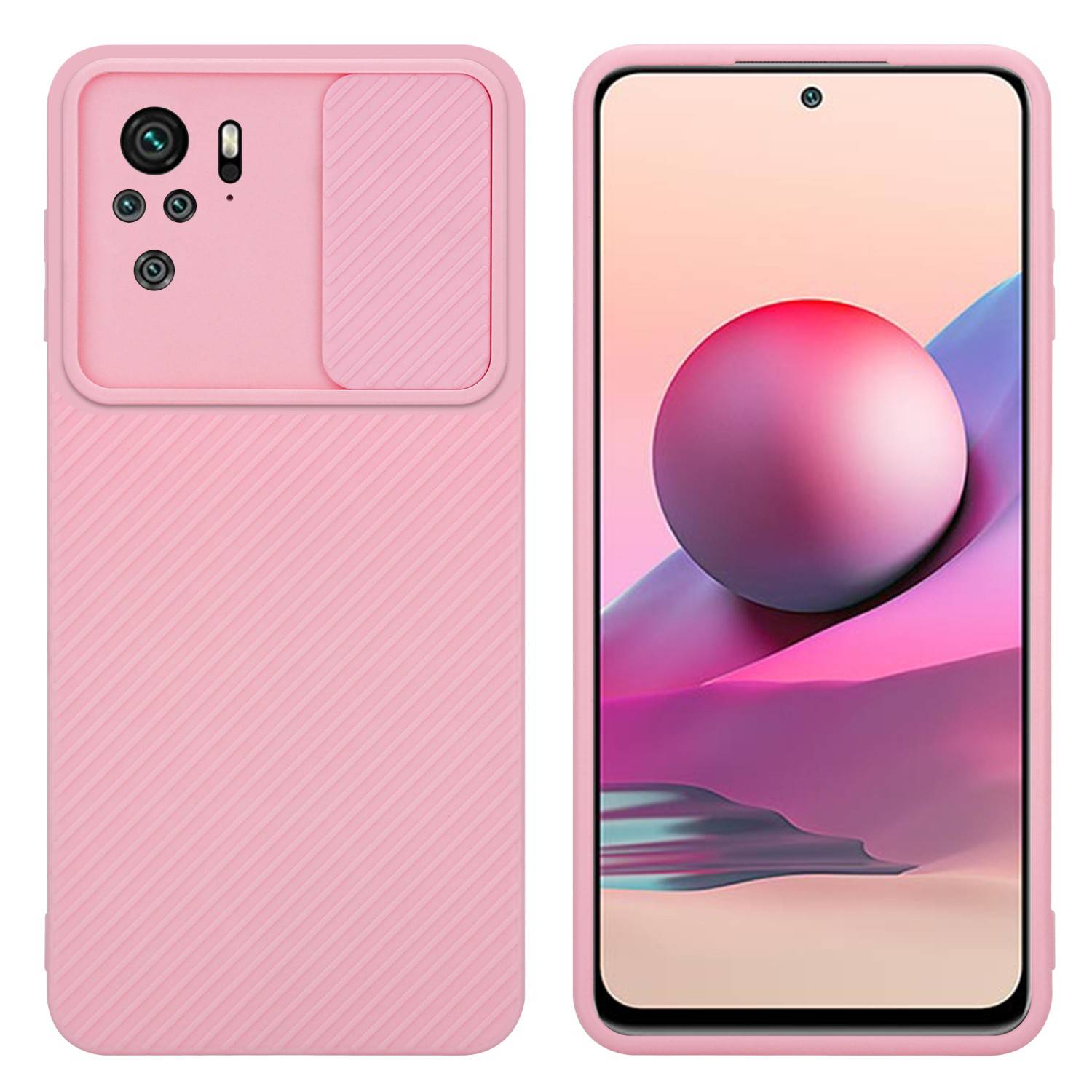 Cadorabo Hülle für Xiaomi RedMi NOTE 10 4G / RedMi NOTE 10S Schutz Hülle in Rosa Handyhülle TPU Etui Case Cover