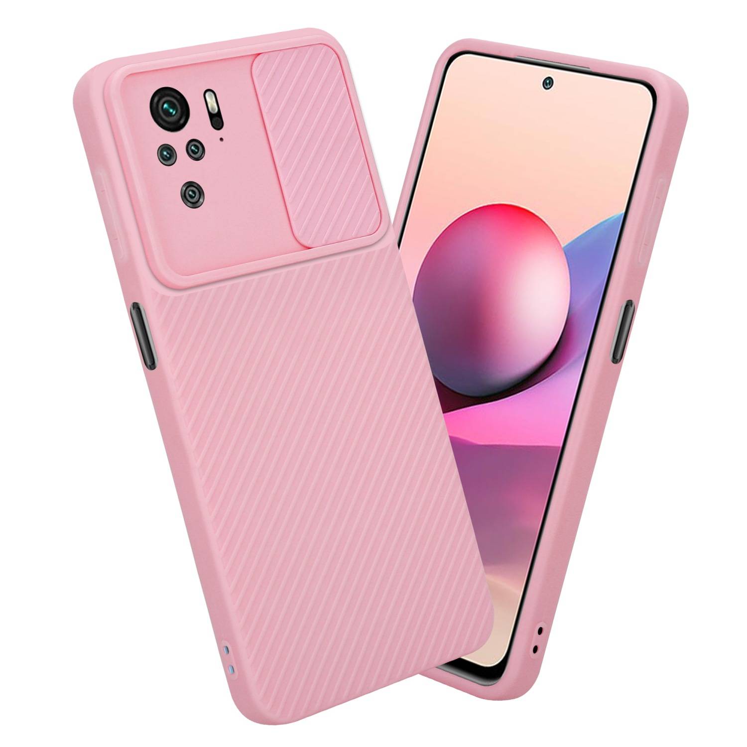 Cadorabo Hülle für Xiaomi RedMi NOTE 10 4G / RedMi NOTE 10S Schutz Hülle in Rosa Handyhülle TPU Etui Case Cover