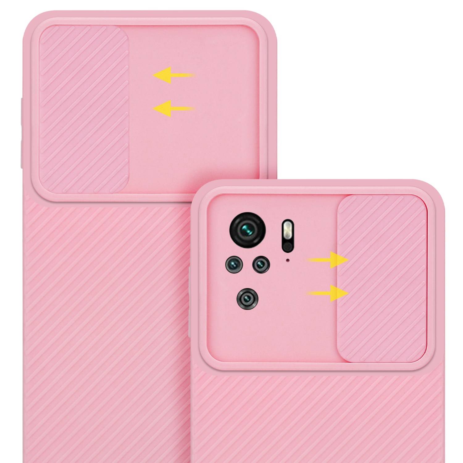 Cadorabo Hülle für Xiaomi RedMi NOTE 10 4G / RedMi NOTE 10S Schutz Hülle in Rosa Handyhülle TPU Etui Case Cover