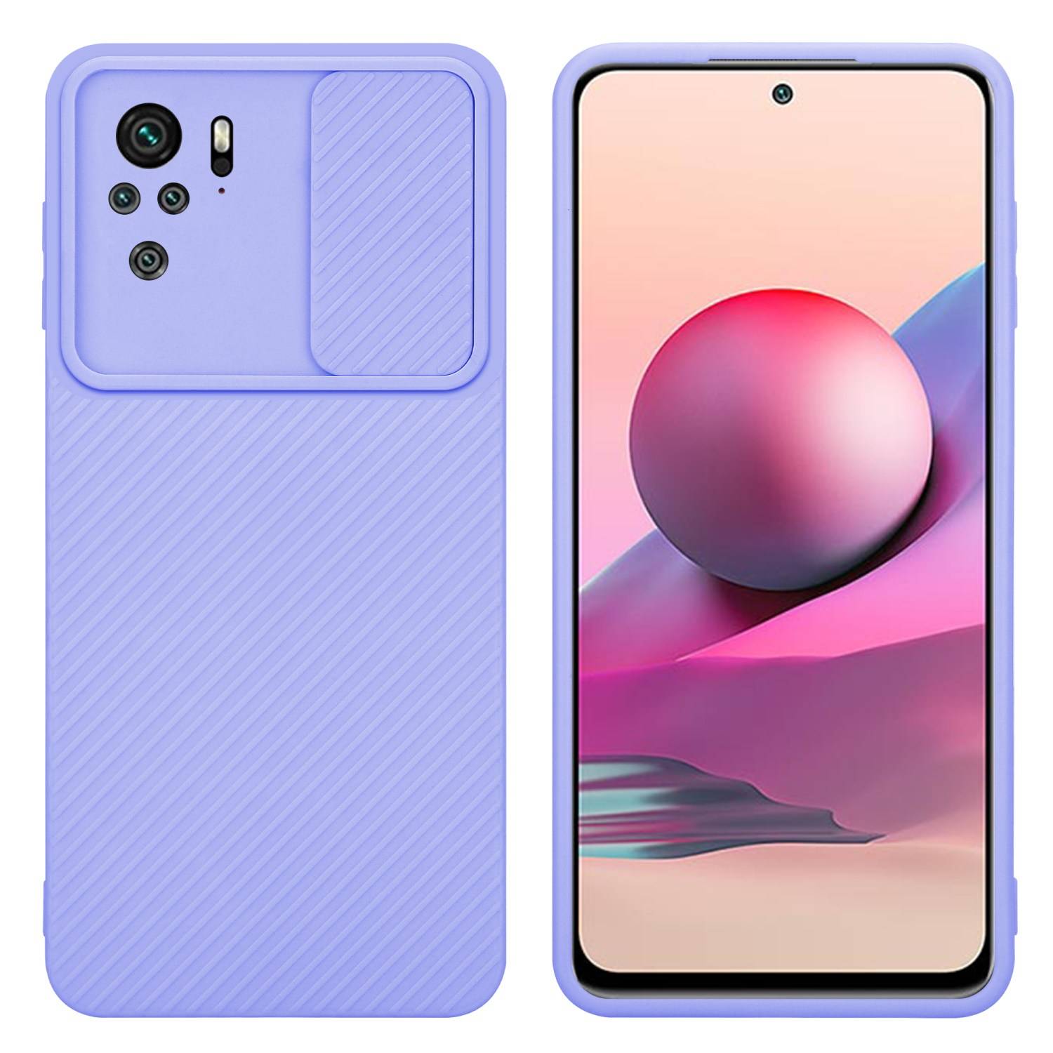 Cadorabo Hülle für Xiaomi RedMi NOTE 10 4G / RedMi NOTE 10S Schutz Hülle in Lila Handyhülle TPU Etui Case Cover