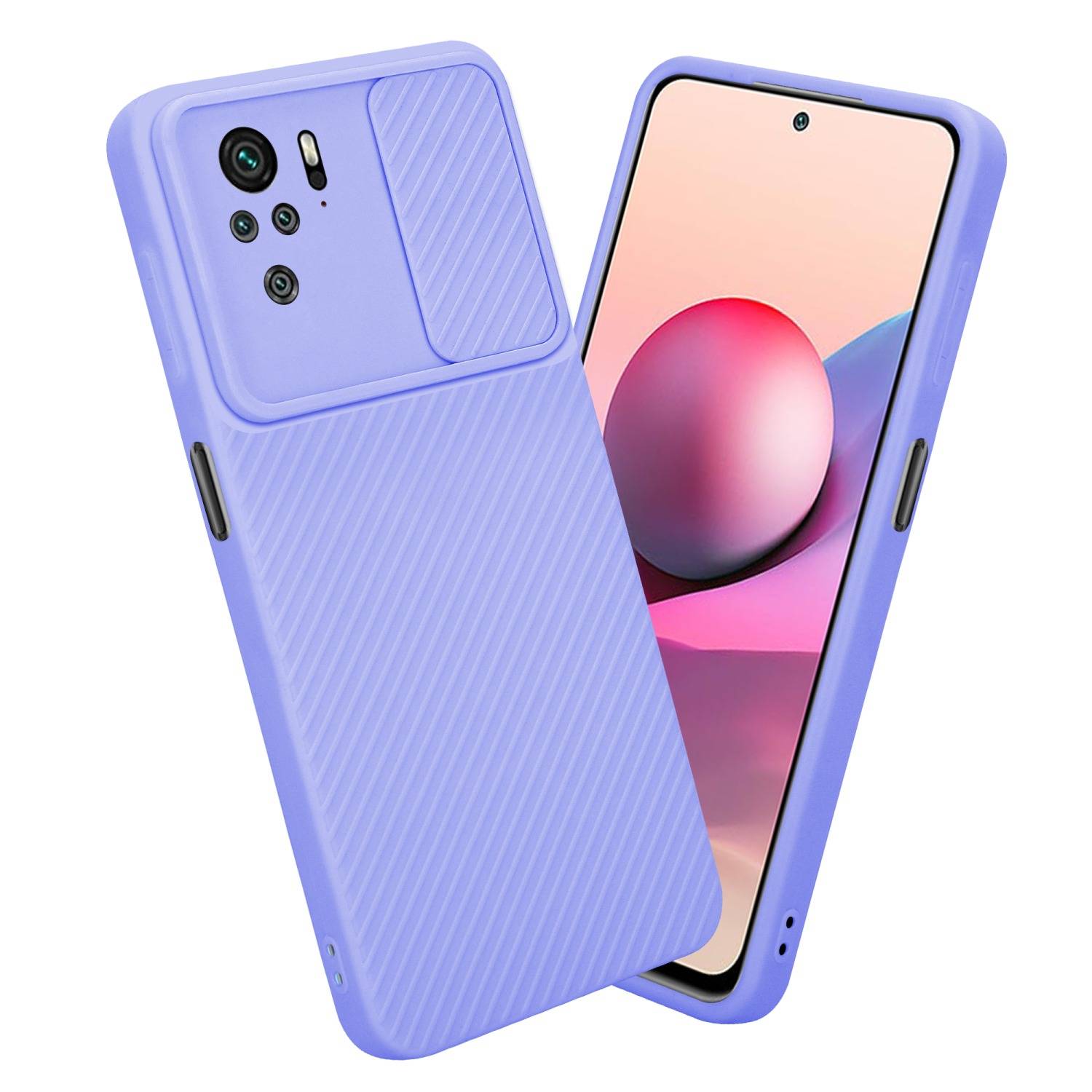 Cadorabo Hülle für Xiaomi RedMi NOTE 10 4G / RedMi NOTE 10S Schutz Hülle in Lila Handyhülle TPU Etui Case Cover