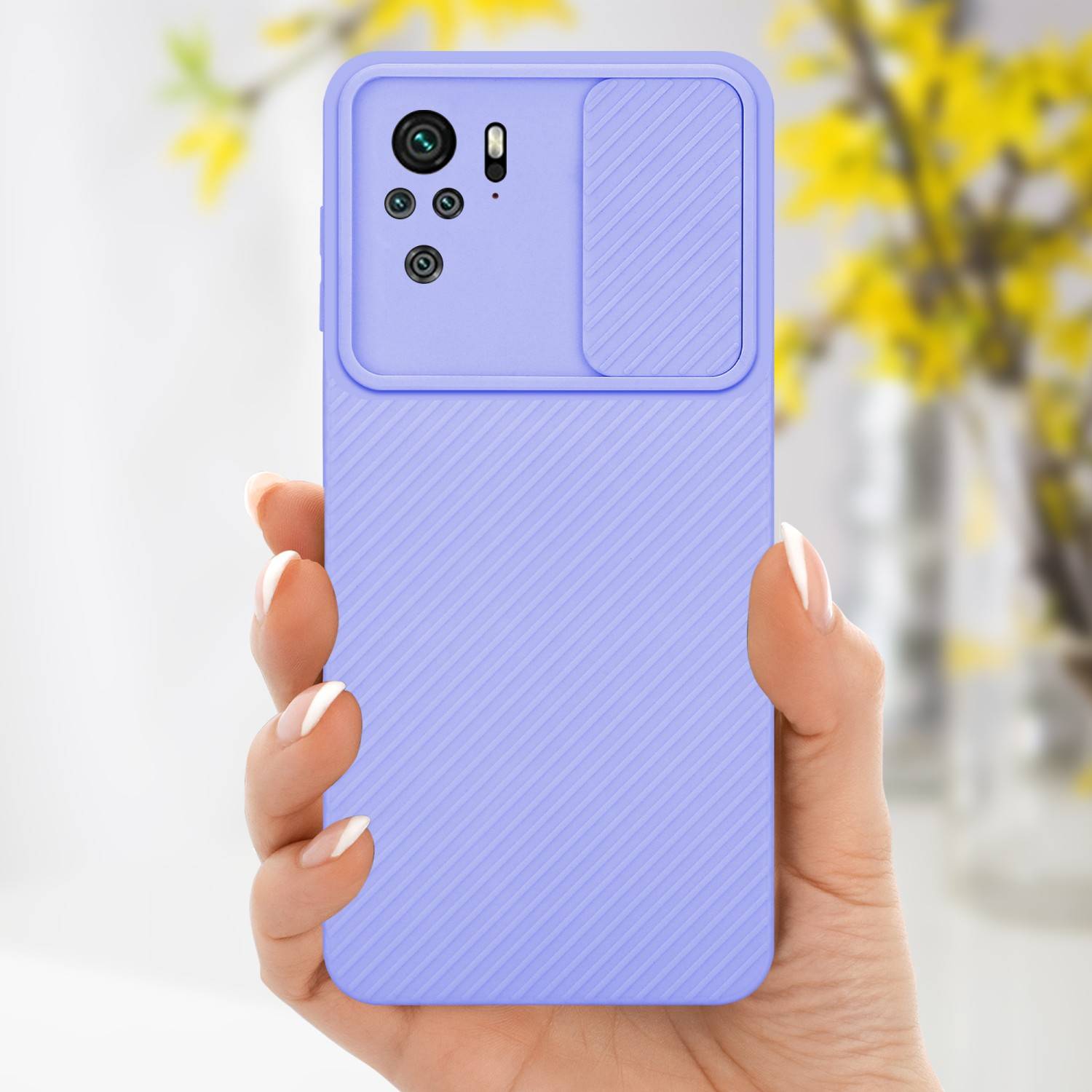 Cadorabo Hülle für Xiaomi RedMi NOTE 10 4G / RedMi NOTE 10S Schutz Hülle in Lila Handyhülle TPU Etui Case Cover