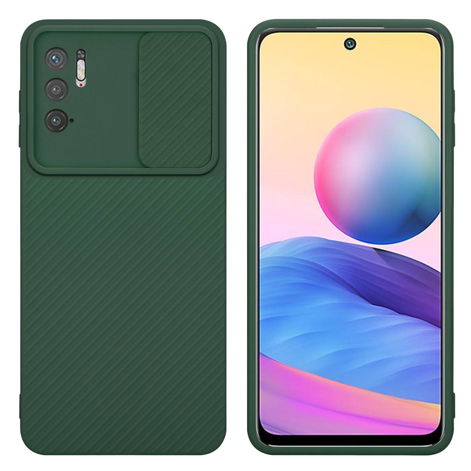 Cadorabo Hülle für Xiaomi RedMi NOTE 10 5G / POCO M3 PRO 5G Schutz Hülle in Grün Handyhülle TPU Etui Case Cover