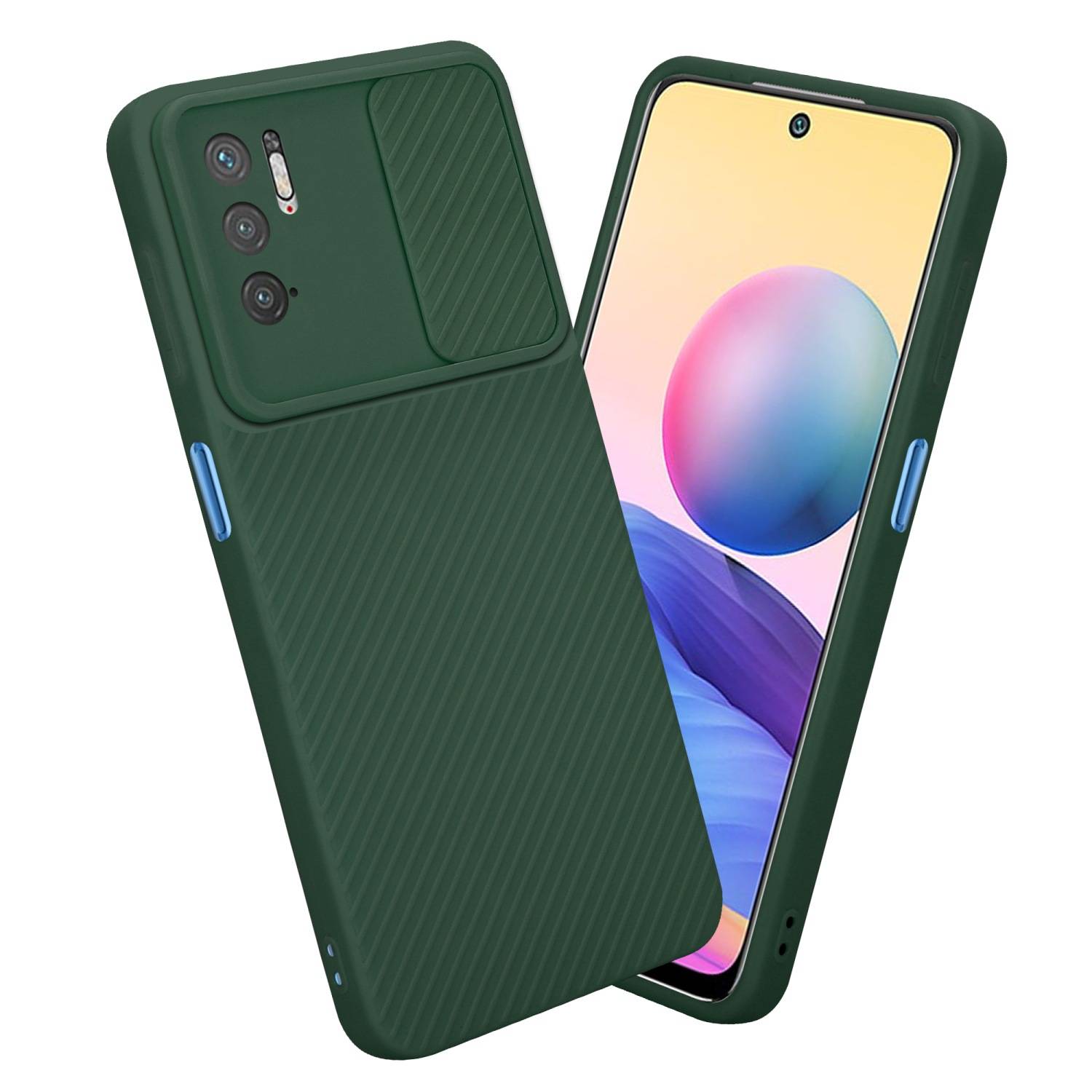 Cadorabo Hülle für Xiaomi RedMi NOTE 10 5G / POCO M3 PRO 5G Schutz Hülle in Grün Handyhülle TPU Etui Case Cover