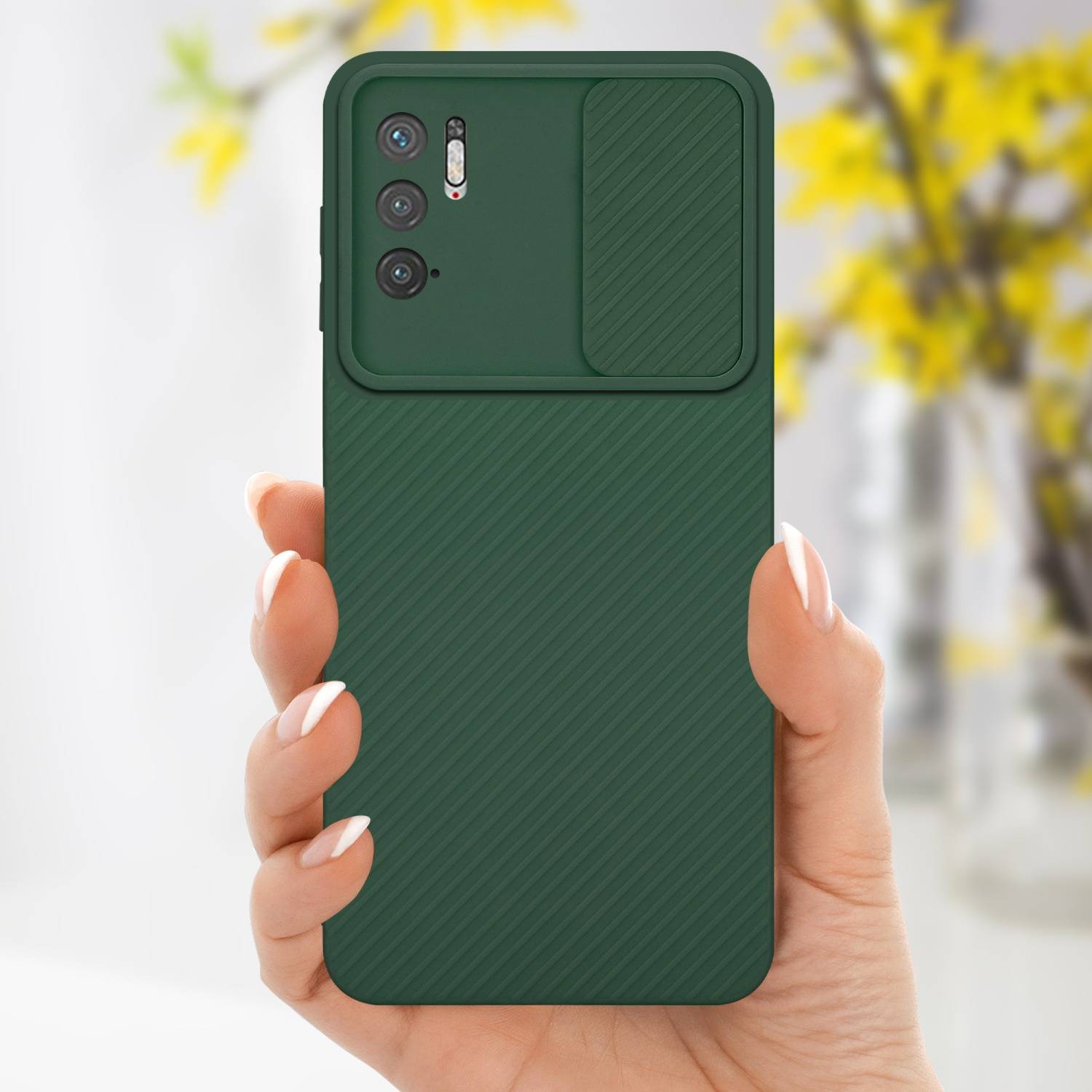 Cadorabo Hülle für Xiaomi RedMi NOTE 10 5G / POCO M3 PRO 5G Schutz Hülle in Grün Handyhülle TPU Etui Case Cover