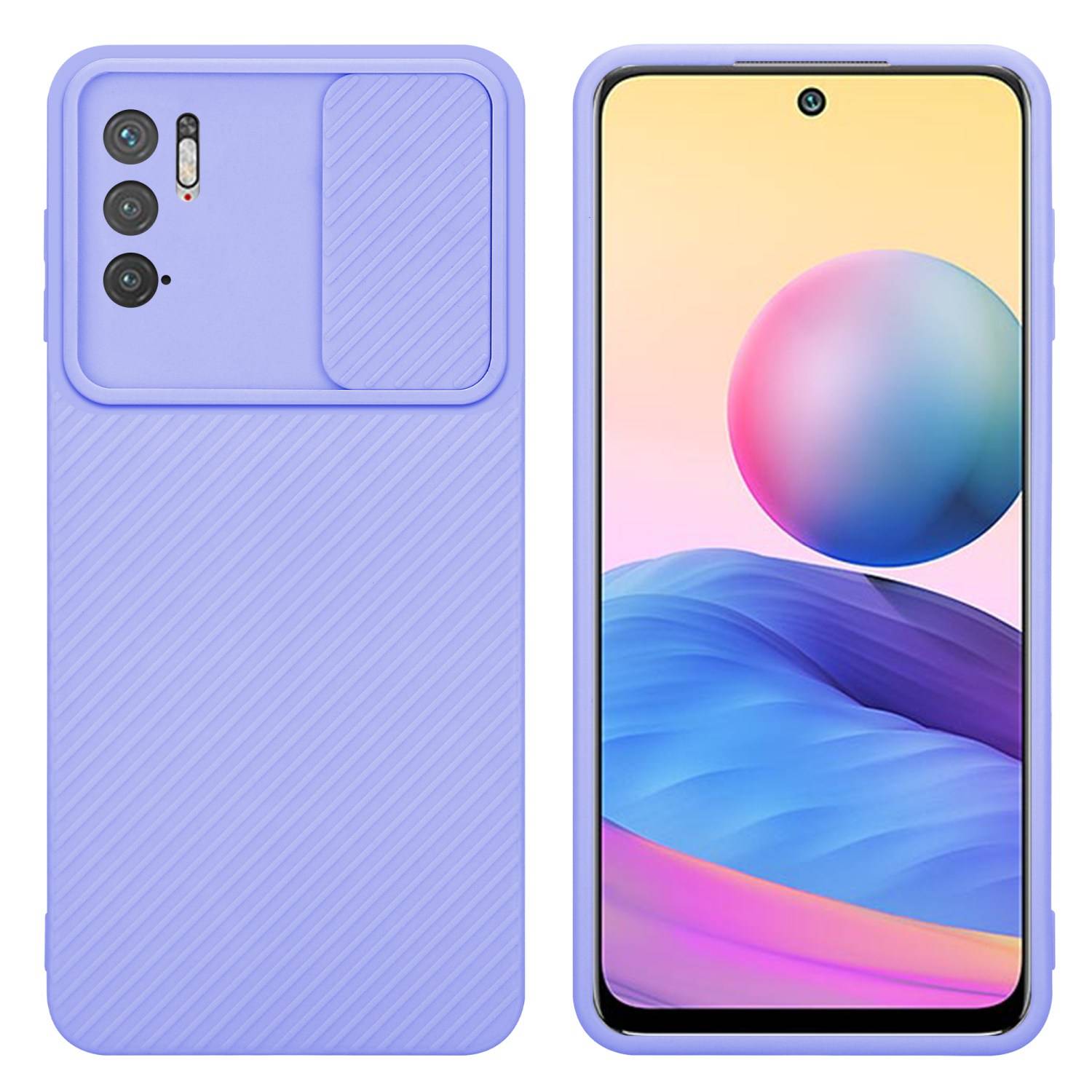 Cadorabo Hülle für Xiaomi RedMi NOTE 10 5G / POCO M3 PRO 5G Schutz Hülle in Lila Handyhülle TPU Etui Case Cover