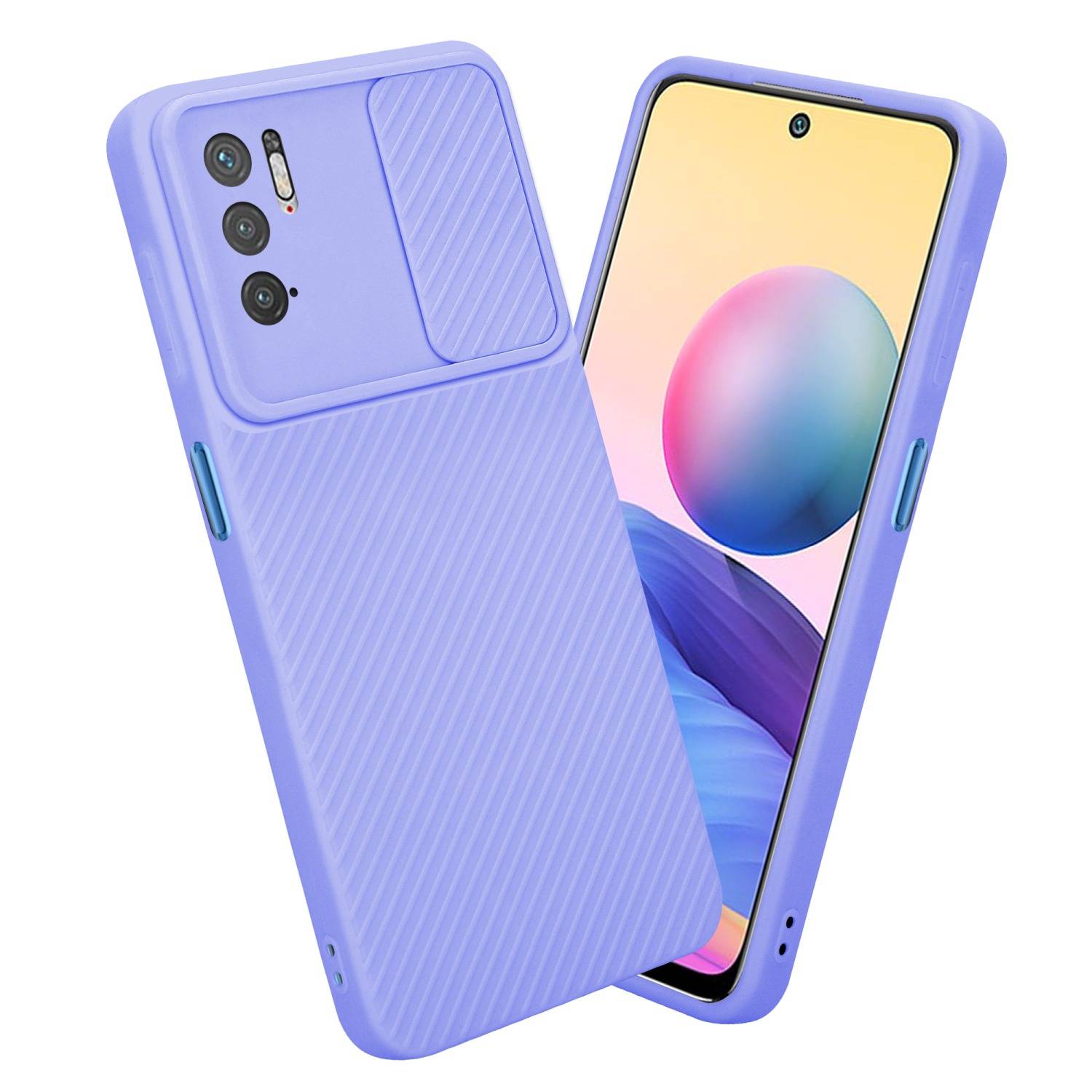 Cadorabo Hülle für Xiaomi RedMi NOTE 10 5G / POCO M3 PRO 5G Schutz Hülle in Lila Handyhülle TPU Etui Case Cover