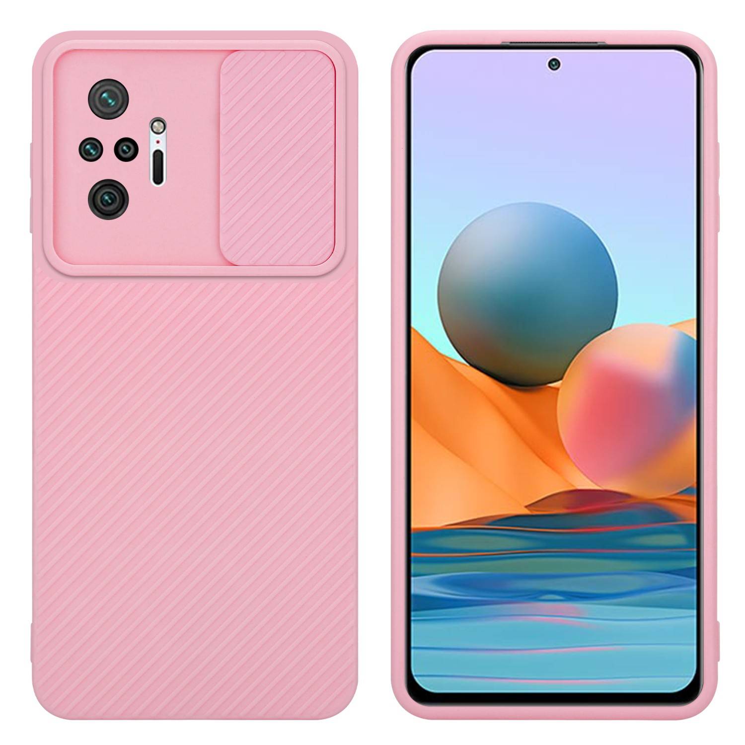 Cadorabo Hülle für Xiaomi RedMi NOTE 10 PRO Schutz Hülle in Rosa Handyhülle TPU Etui Case Cover Kameraschutz