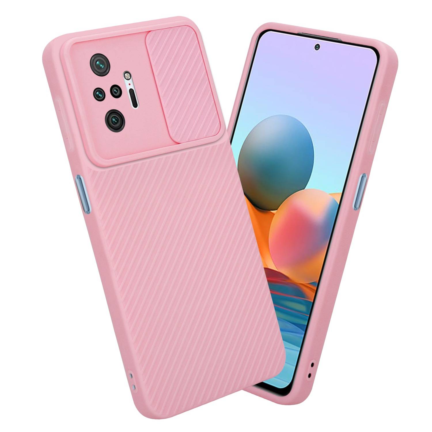 Cadorabo Hülle für Xiaomi RedMi NOTE 10 PRO Schutz Hülle in Rosa Handyhülle TPU Etui Case Cover Kameraschutz