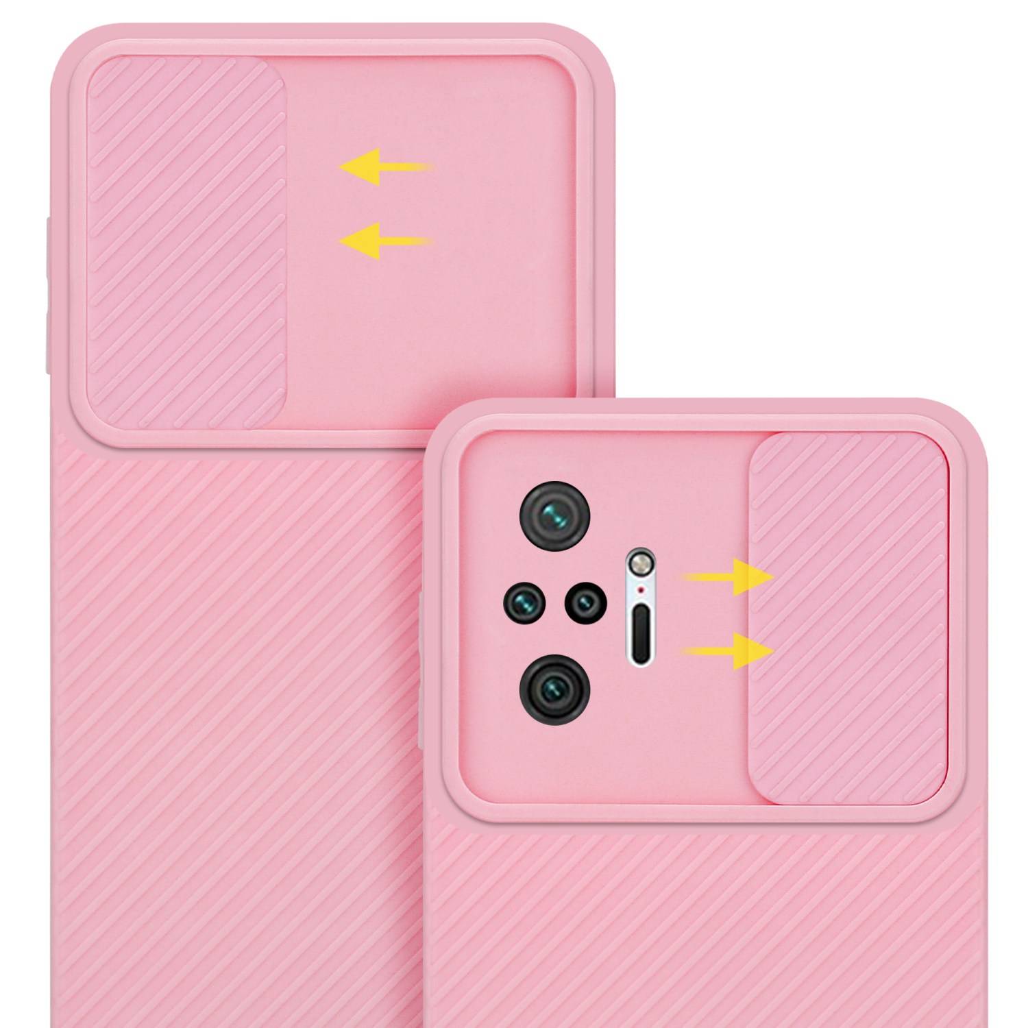 Cadorabo Hülle für Xiaomi RedMi NOTE 10 PRO Schutz Hülle in Rosa Handyhülle TPU Etui Case Cover Kameraschutz