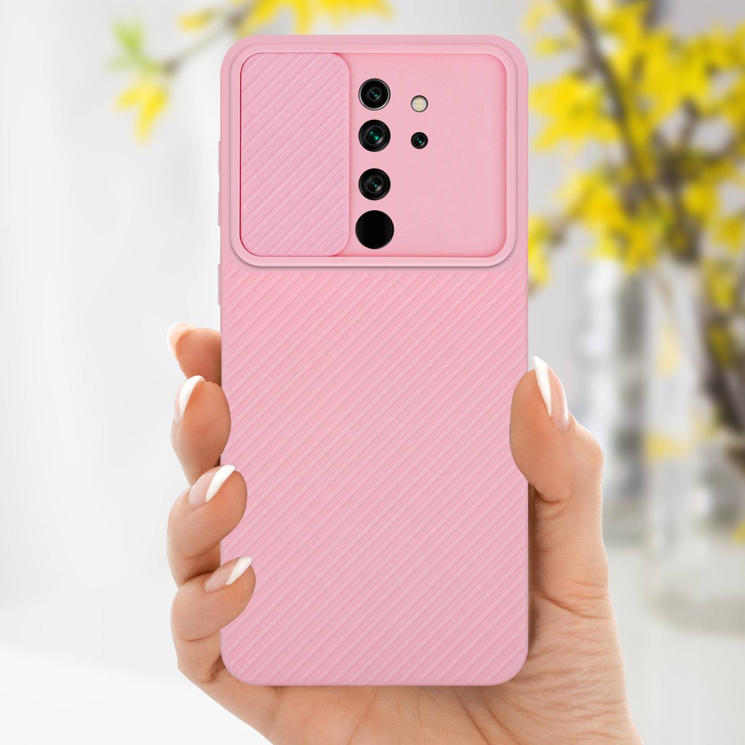 Cadorabo Hülle für Xiaomi RedMi NOTE 8 PRO Schutz Hülle in Rosa Handyhülle TPU Etui Case Cover Kameraschutz