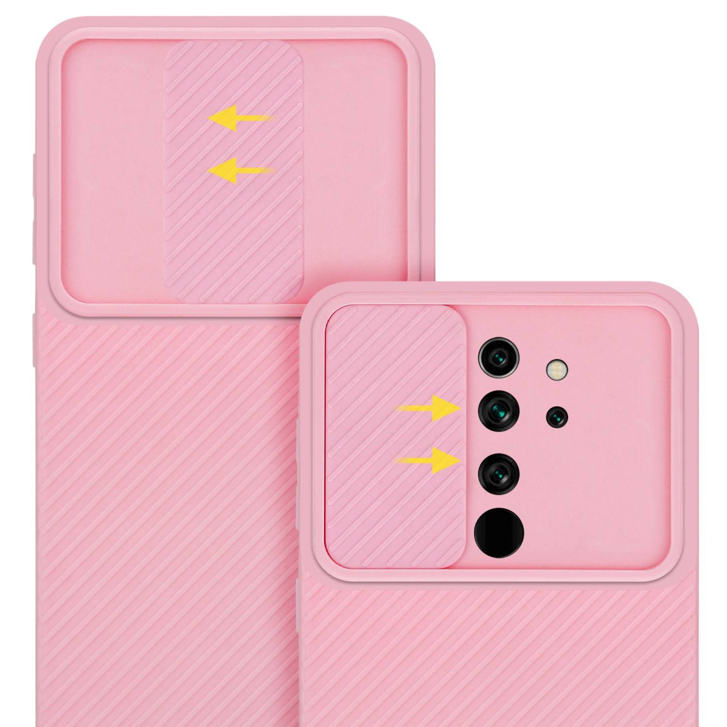 Cadorabo Hülle für Xiaomi RedMi NOTE 8 PRO Schutz Hülle in Rosa Handyhülle TPU Etui Case Cover Kameraschutz