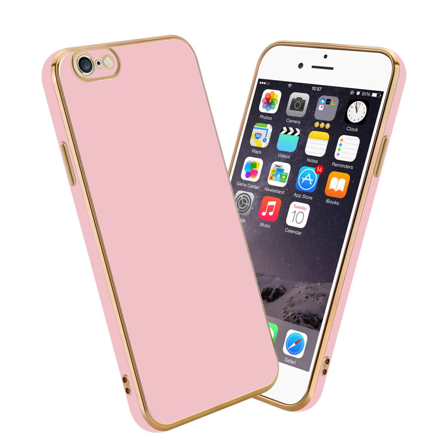 Cadorabo Schutzhülle für Apple iPhone 6 / 6S Hülle in Rosa Handyhülle TPU Silikon Kameraschutz Etui Case
