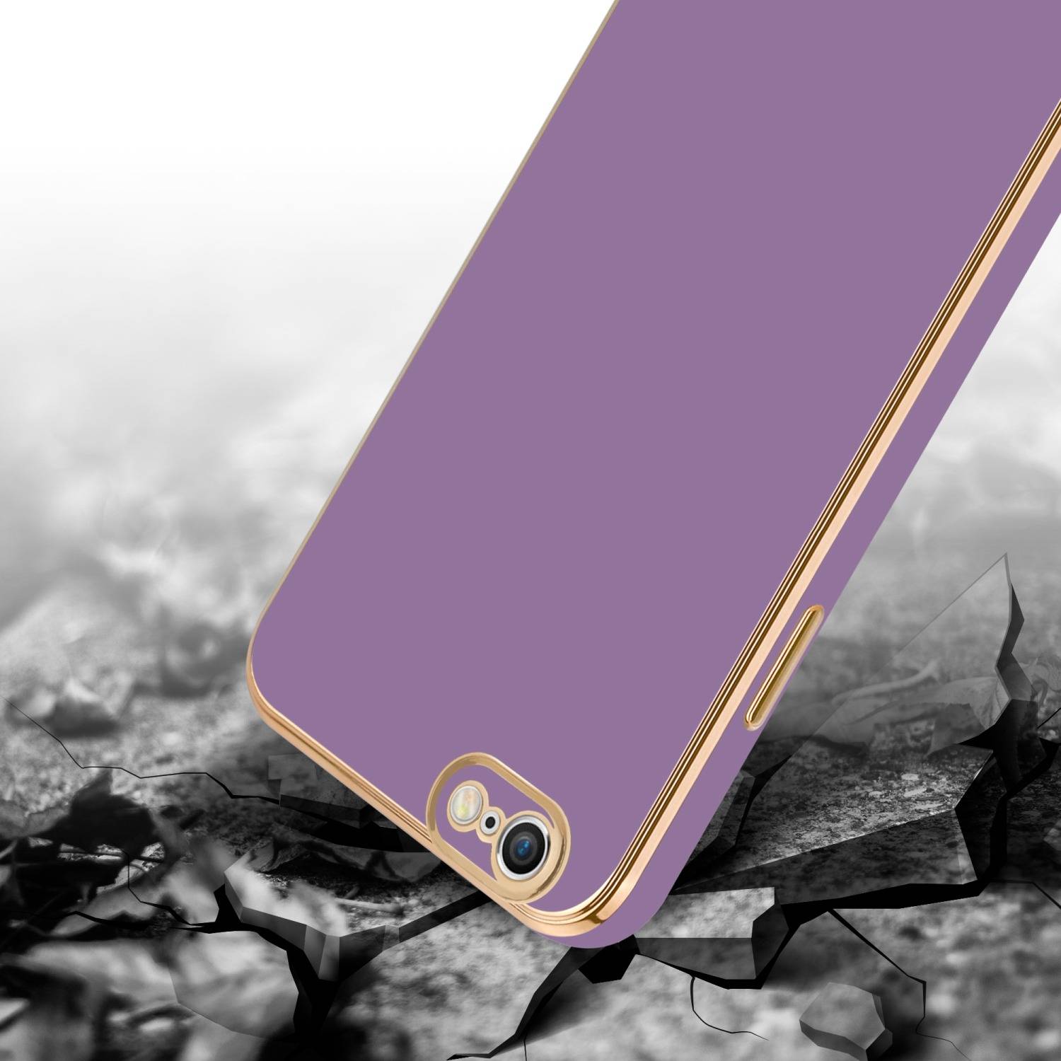 Cadorabo Schutzhülle für Apple iPhone 6 / 6S Hülle in Lila Handyhülle TPU Silikon Kameraschutz Etui Case
