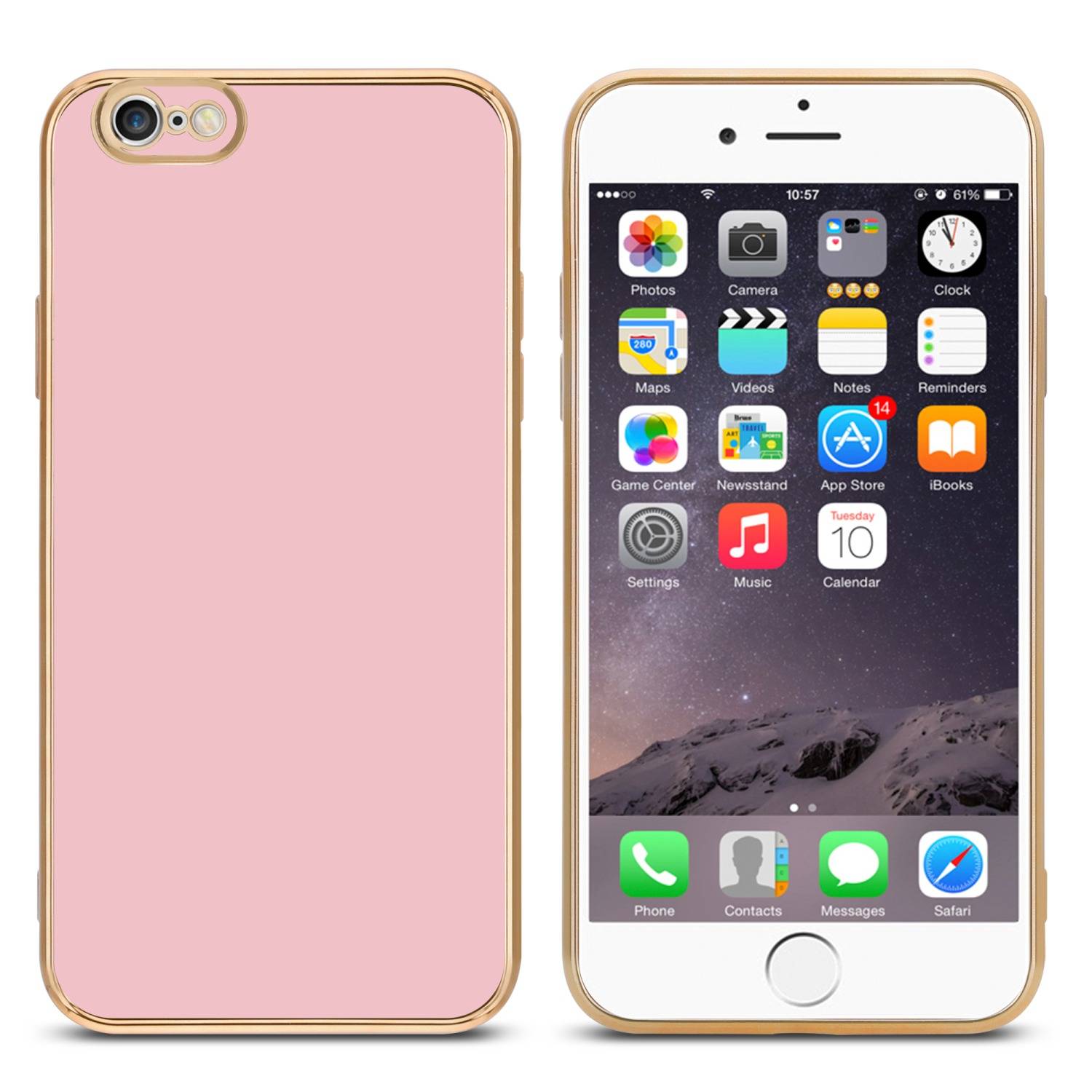 Cadorabo Schutzhülle für Apple iPhone 6 PLUS / 6S PLUS Hülle in Rosa Handyhülle TPU Silikon Kameraschutz Etui Case