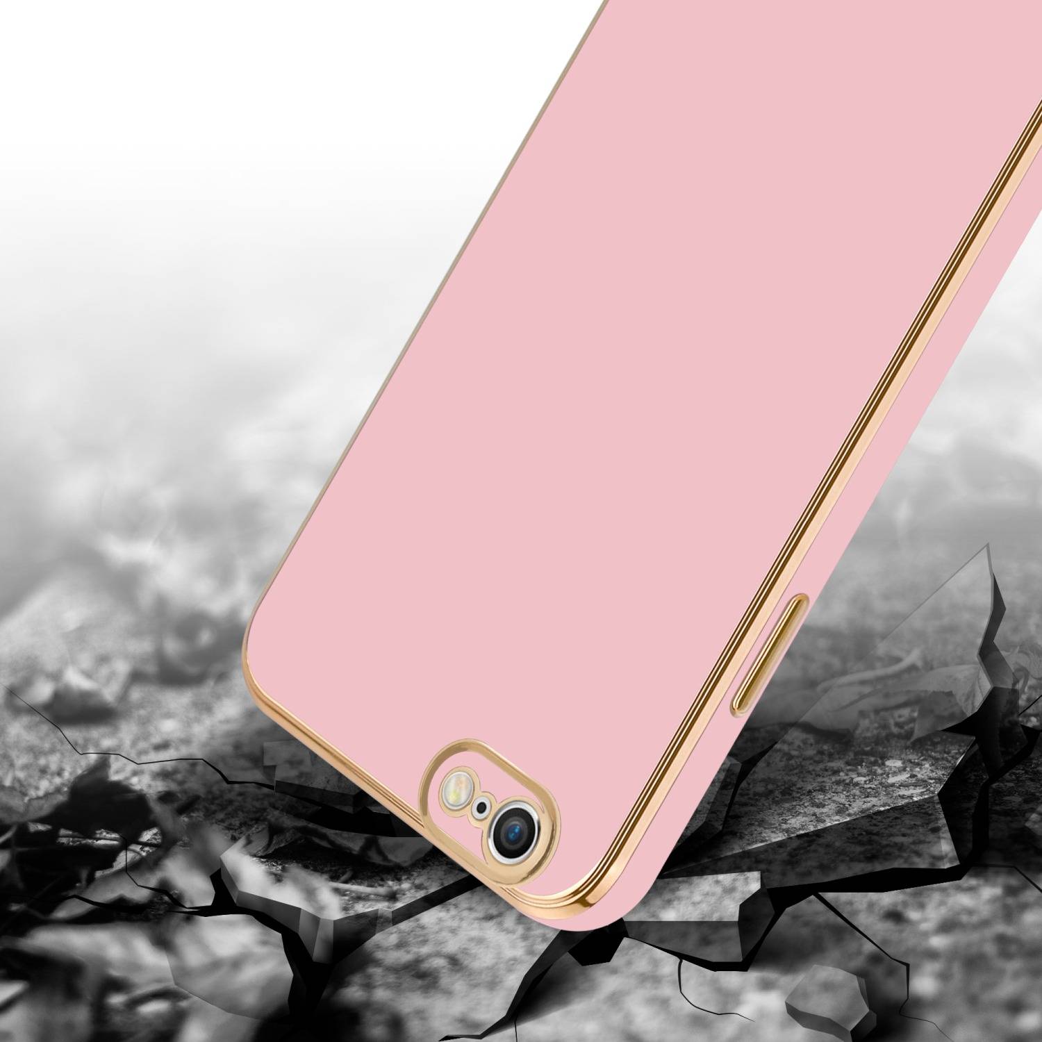 Cadorabo Schutzhülle für Apple iPhone 6 PLUS / 6S PLUS Hülle in Rosa Handyhülle TPU Silikon Kameraschutz Etui Case