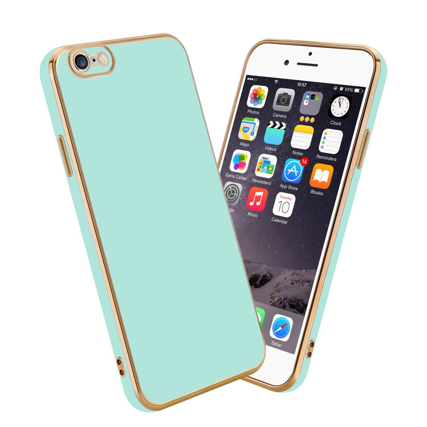Cadorabo Schutzhülle für Apple iPhone 6 PLUS / 6S PLUS Hülle in Grün Handyhülle TPU Silikon Kameraschutz Etui Case