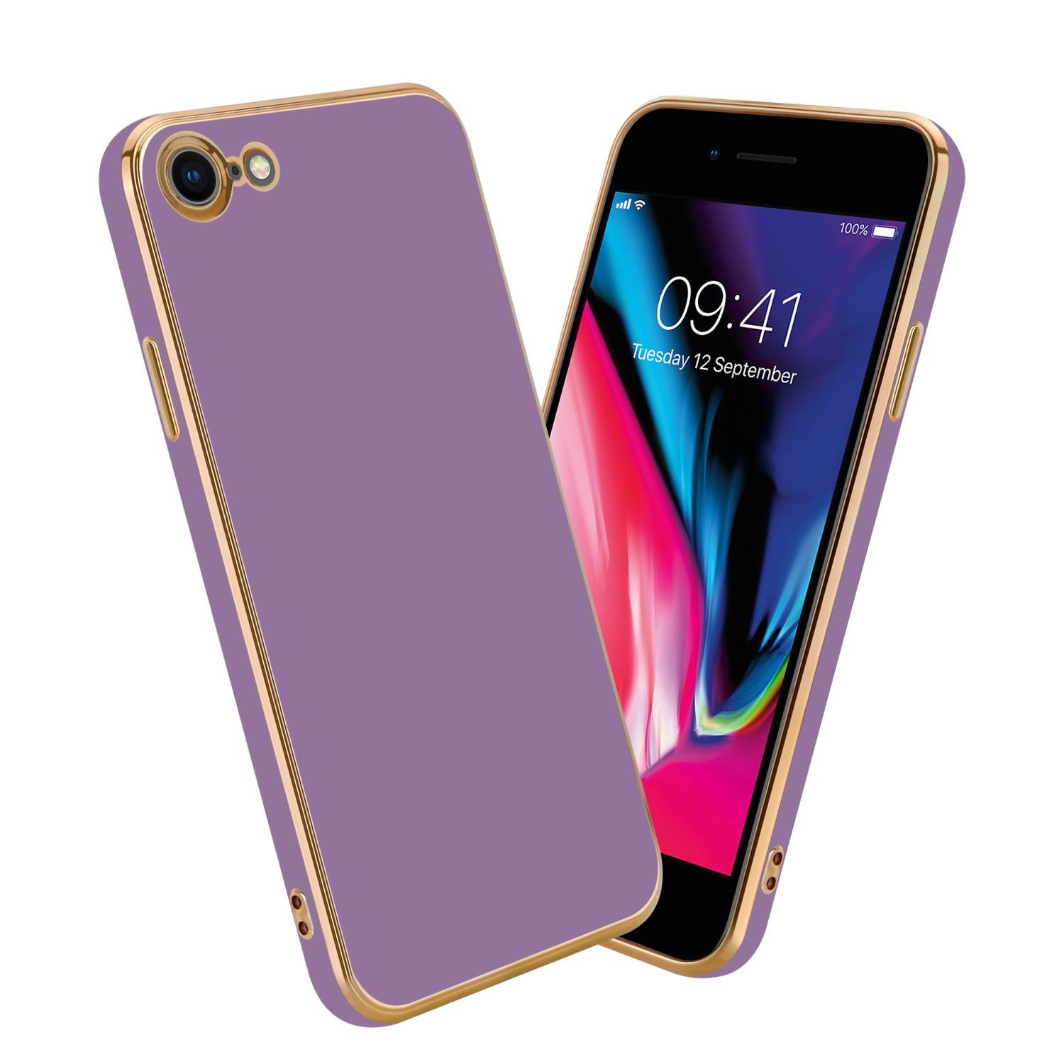 Cadorabo Schutzhülle für Apple iPhone 7 / 7S / 8 / SE 2020 Hülle in Lila Handyhülle TPU Silikon Kameraschutz Etui Case