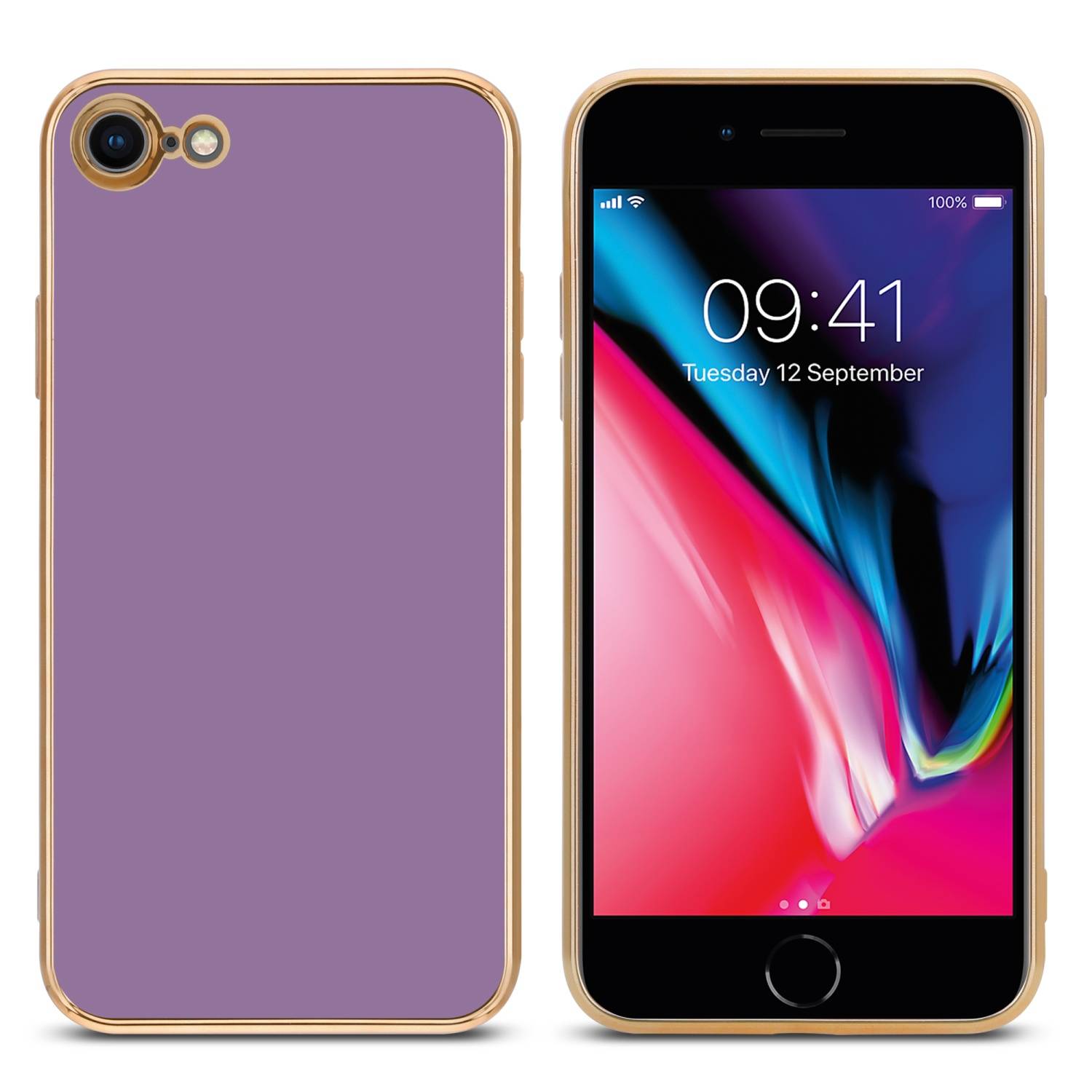 Cadorabo Schutzhülle für Apple iPhone 7 / 7S / 8 / SE 2020 Hülle in Lila Handyhülle TPU Silikon Kameraschutz Etui Case