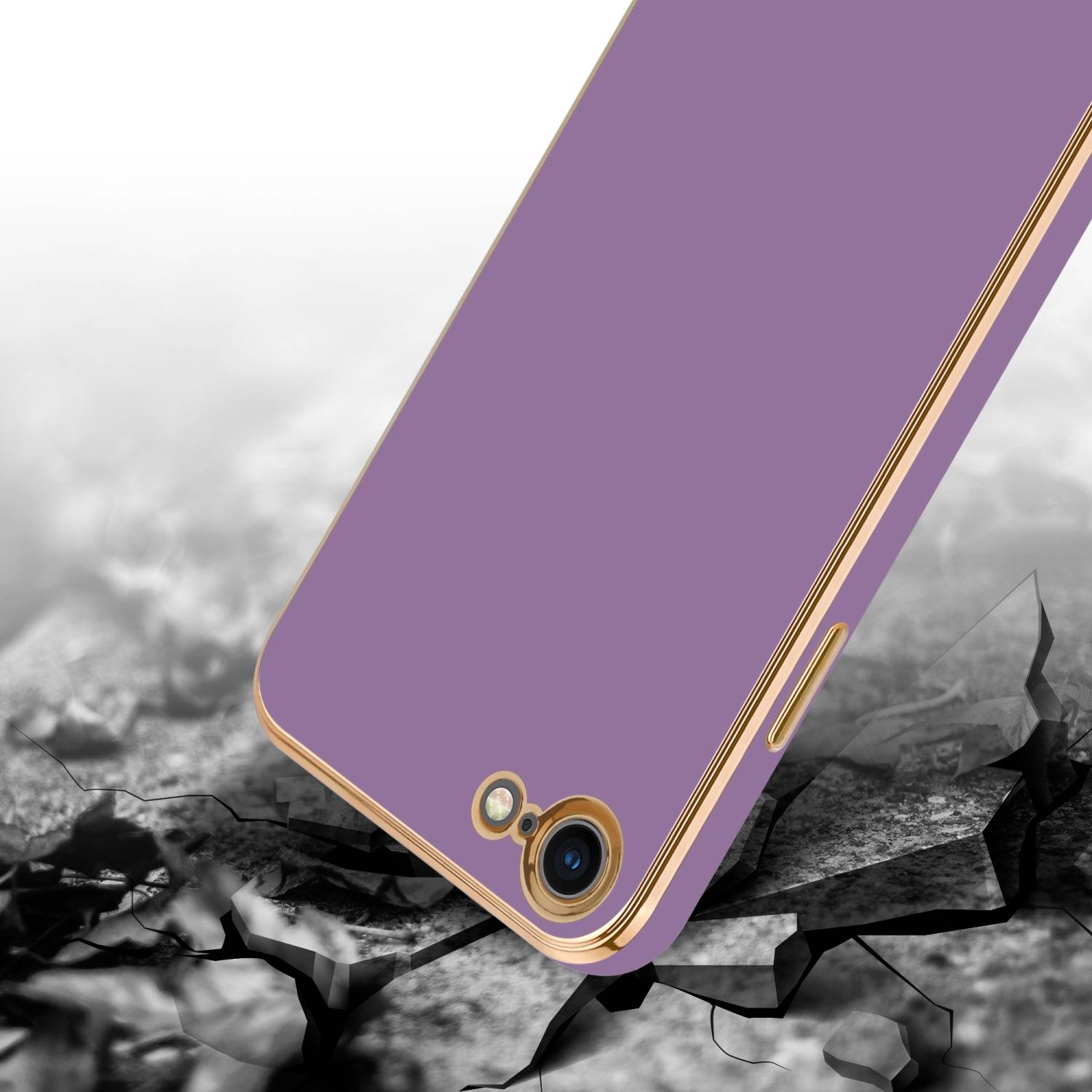 Cadorabo Schutzhülle für Apple iPhone 7 / 7S / 8 / SE 2020 Hülle in Lila Handyhülle TPU Silikon Kameraschutz Etui Case