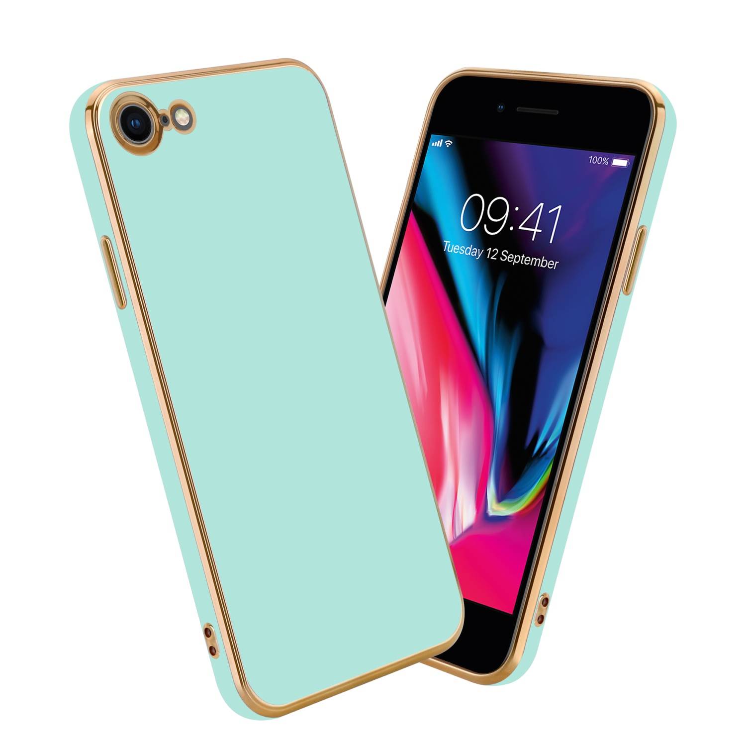 Cadorabo Schutzhülle für Apple iPhone 7 / 7S / 8 / SE 2020 Hülle in Grün Handyhülle TPU Silikon Kameraschutz Etui Case