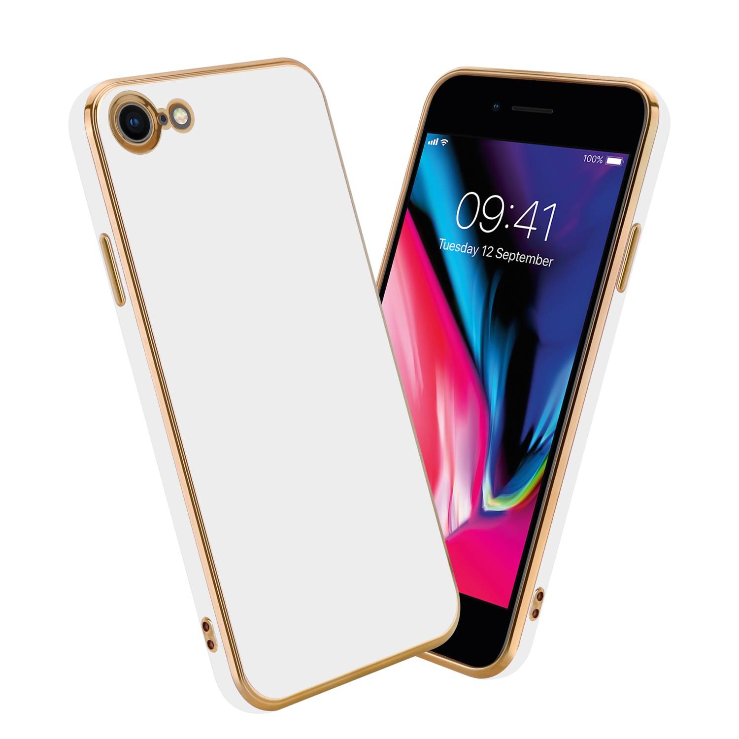 Cadorabo Schutzhülle für Apple iPhone 7 / 7S / 8 / SE 2020 Hülle in Weiß Handyhülle TPU Silikon Kameraschutz Etui Case