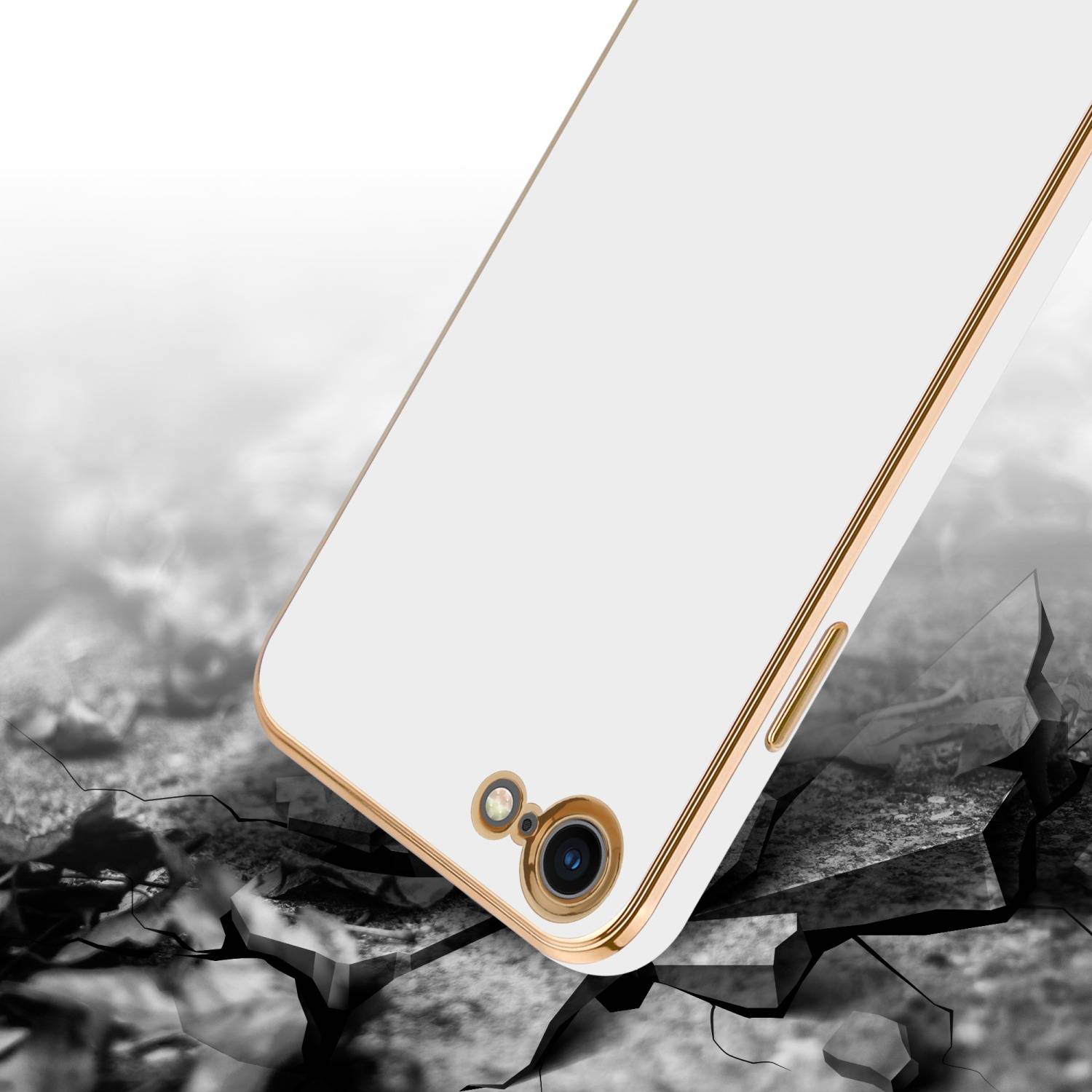 Cadorabo Schutzhülle für Apple iPhone 7 / 7S / 8 / SE 2020 Hülle in Weiß Handyhülle TPU Silikon Kameraschutz Etui Case
