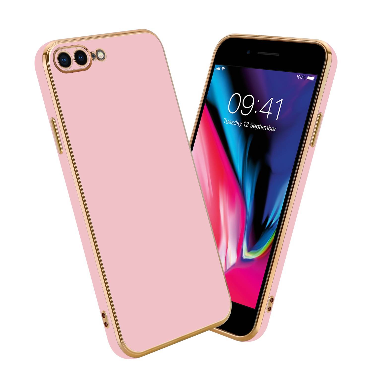 Cadorabo Schutzhülle für Apple iPhone 7 PLUS / 7S PLUS / 8 PLUS Hülle in Rosa Handyhülle TPU Silikon Kameraschutz Etui